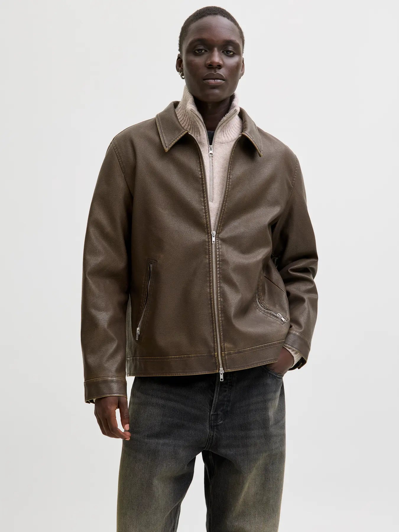 Giacca ecopelle cognac Jack & Jones