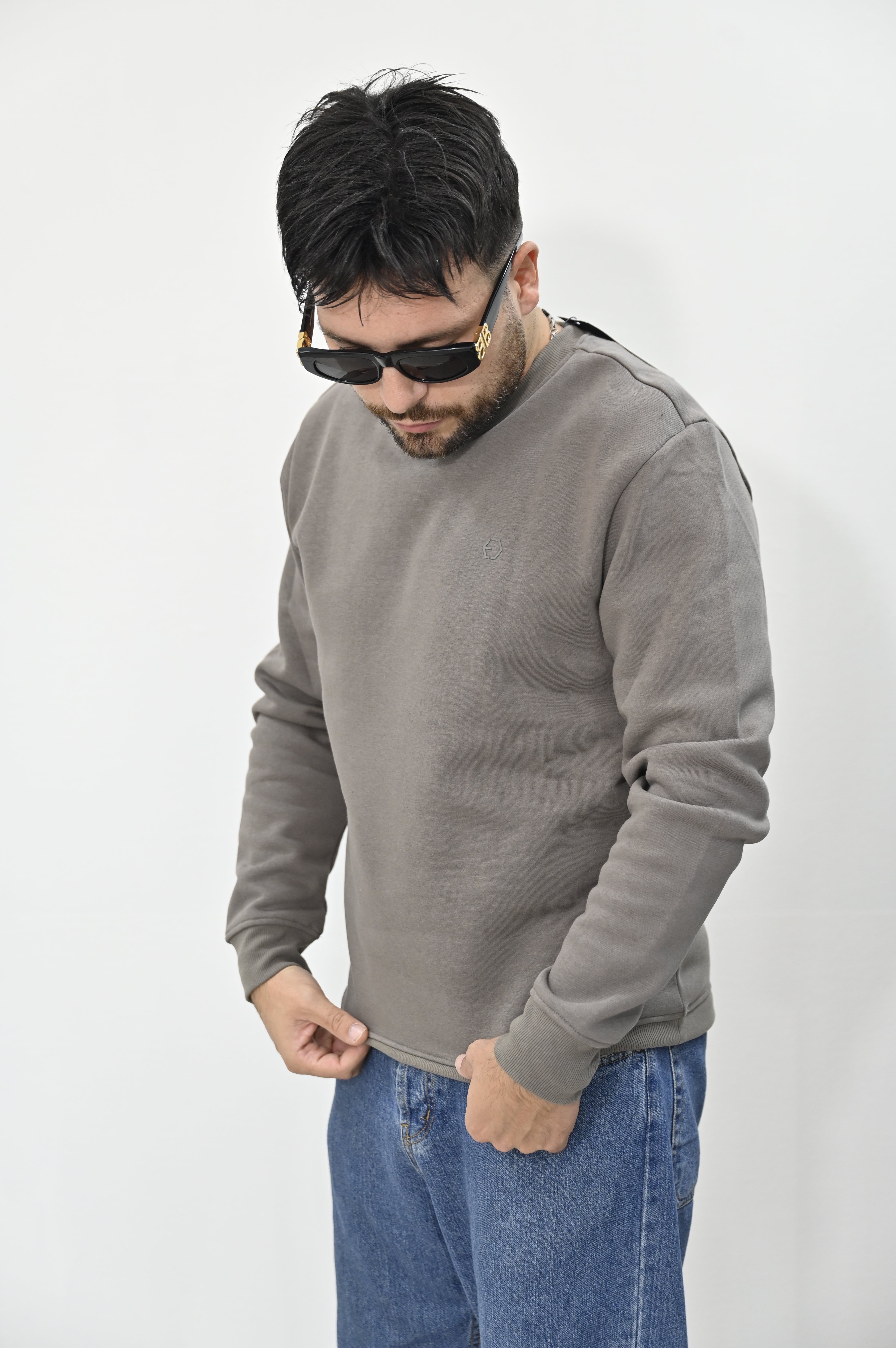 Felpa girocollo brown Tiffosi