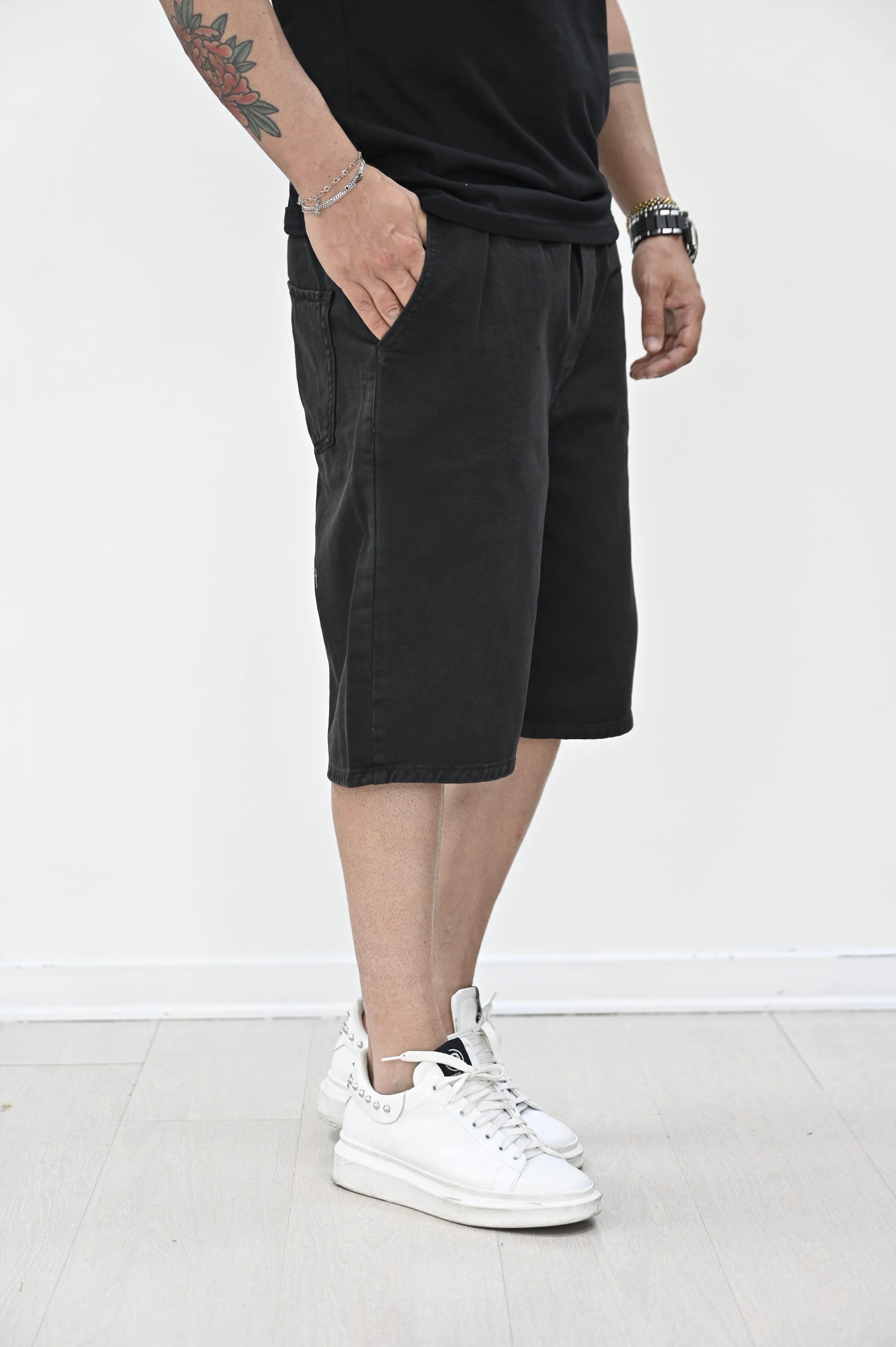 Bermuda jogger nero