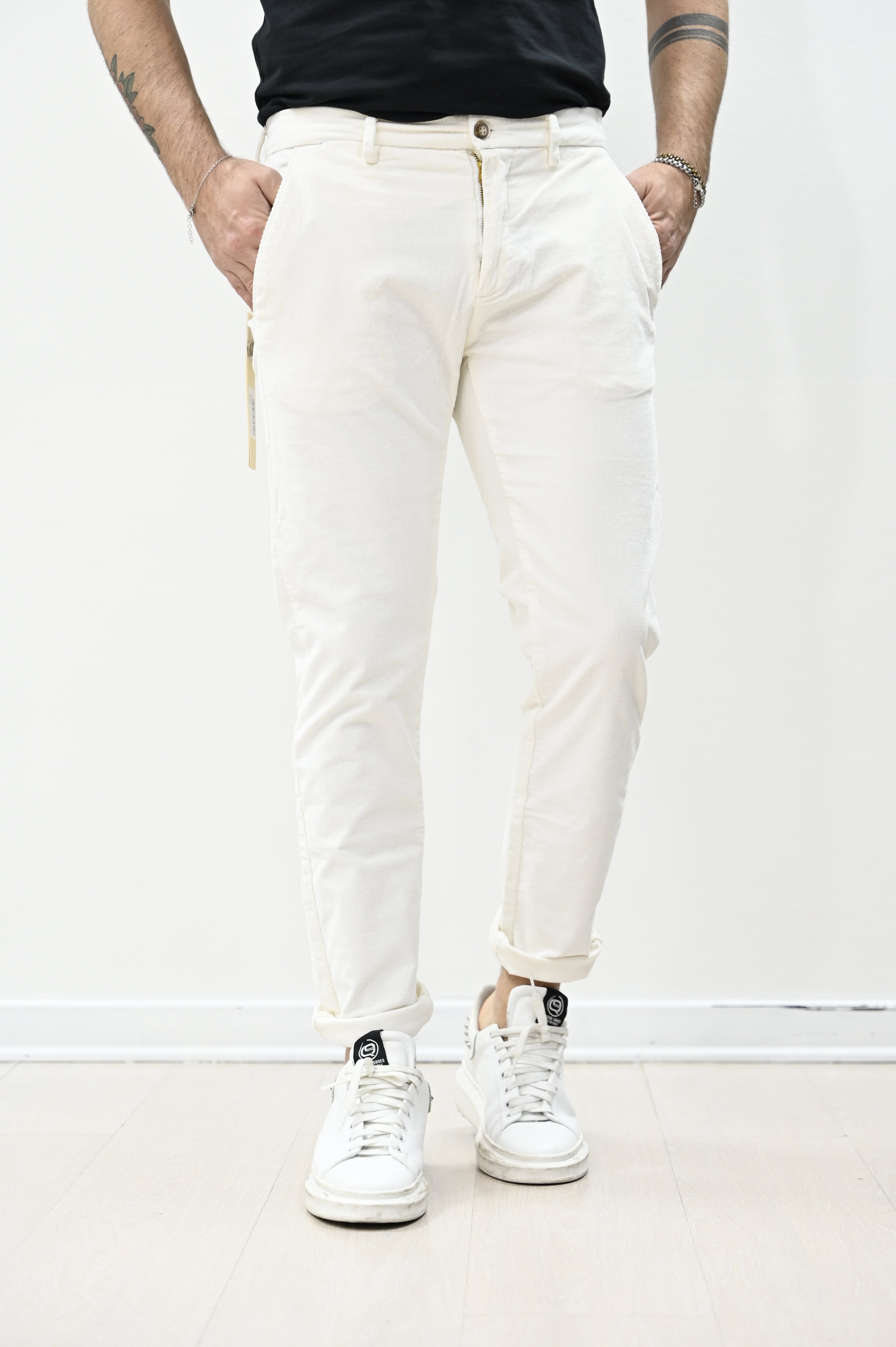 Pantalone velluto panna Gianni Lupo