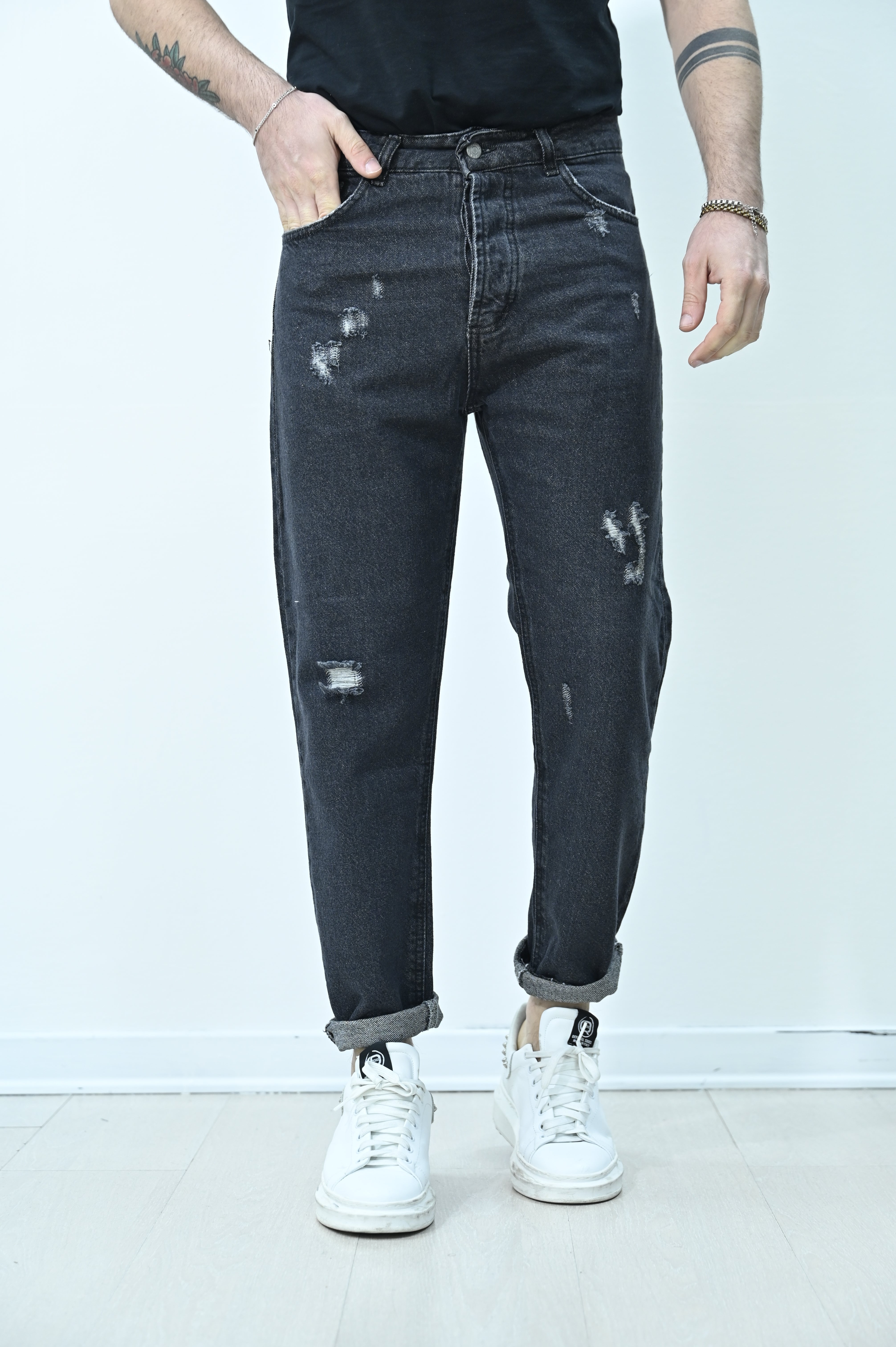 Jeans Maiorca grigio rotture