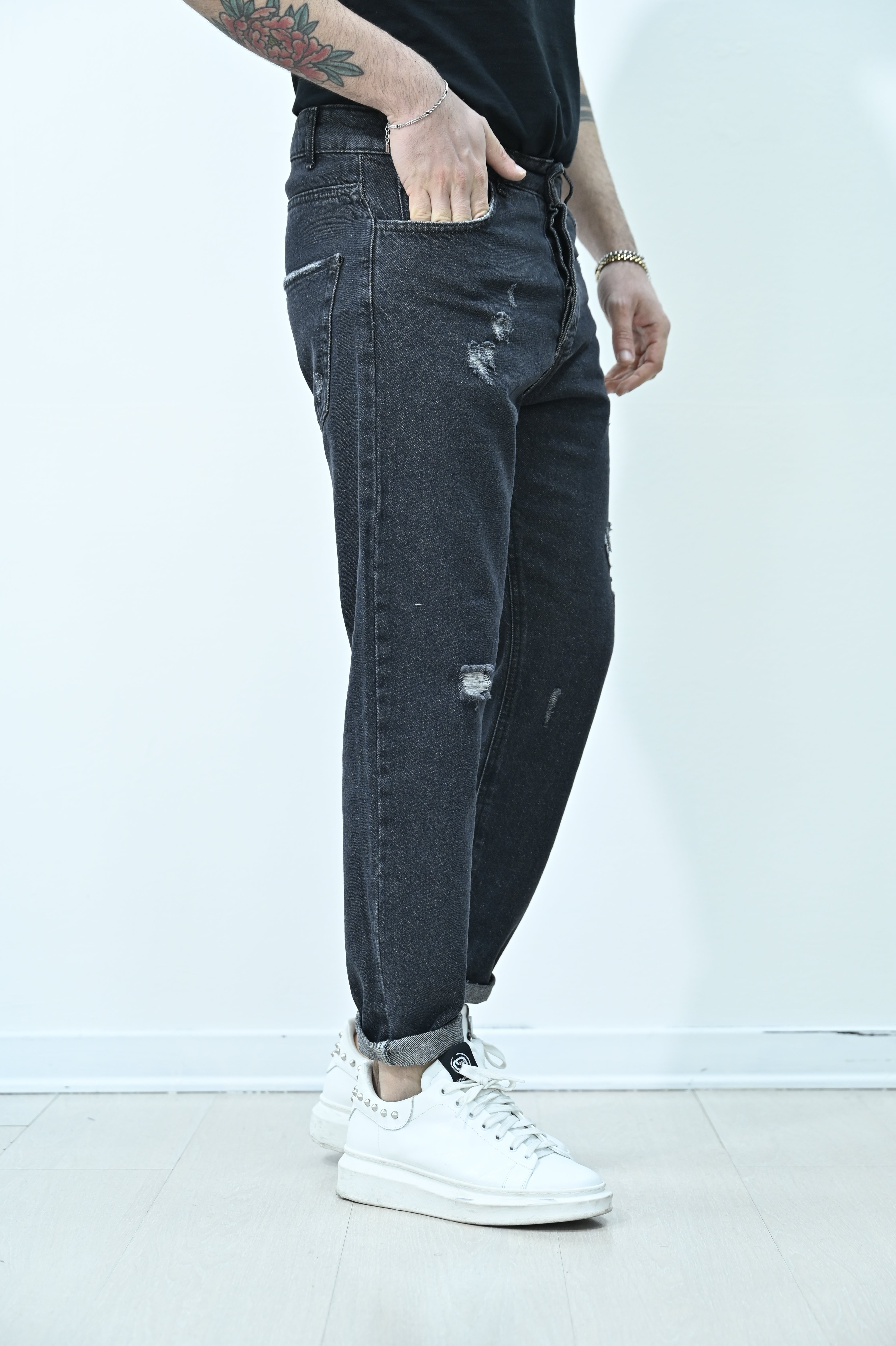 Jeans Maiorca grigio rotture