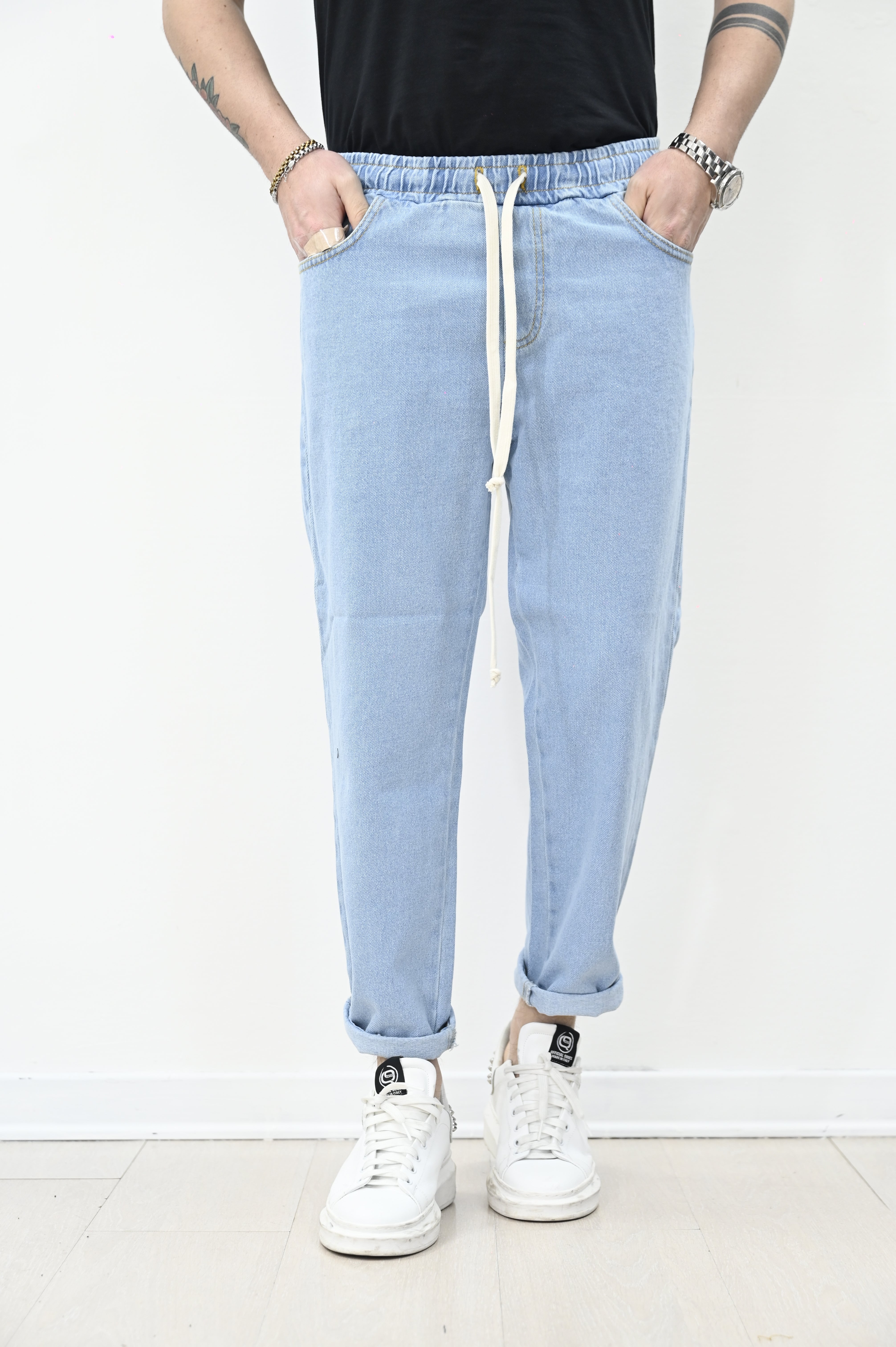 Jeans jogger lav. chiaro