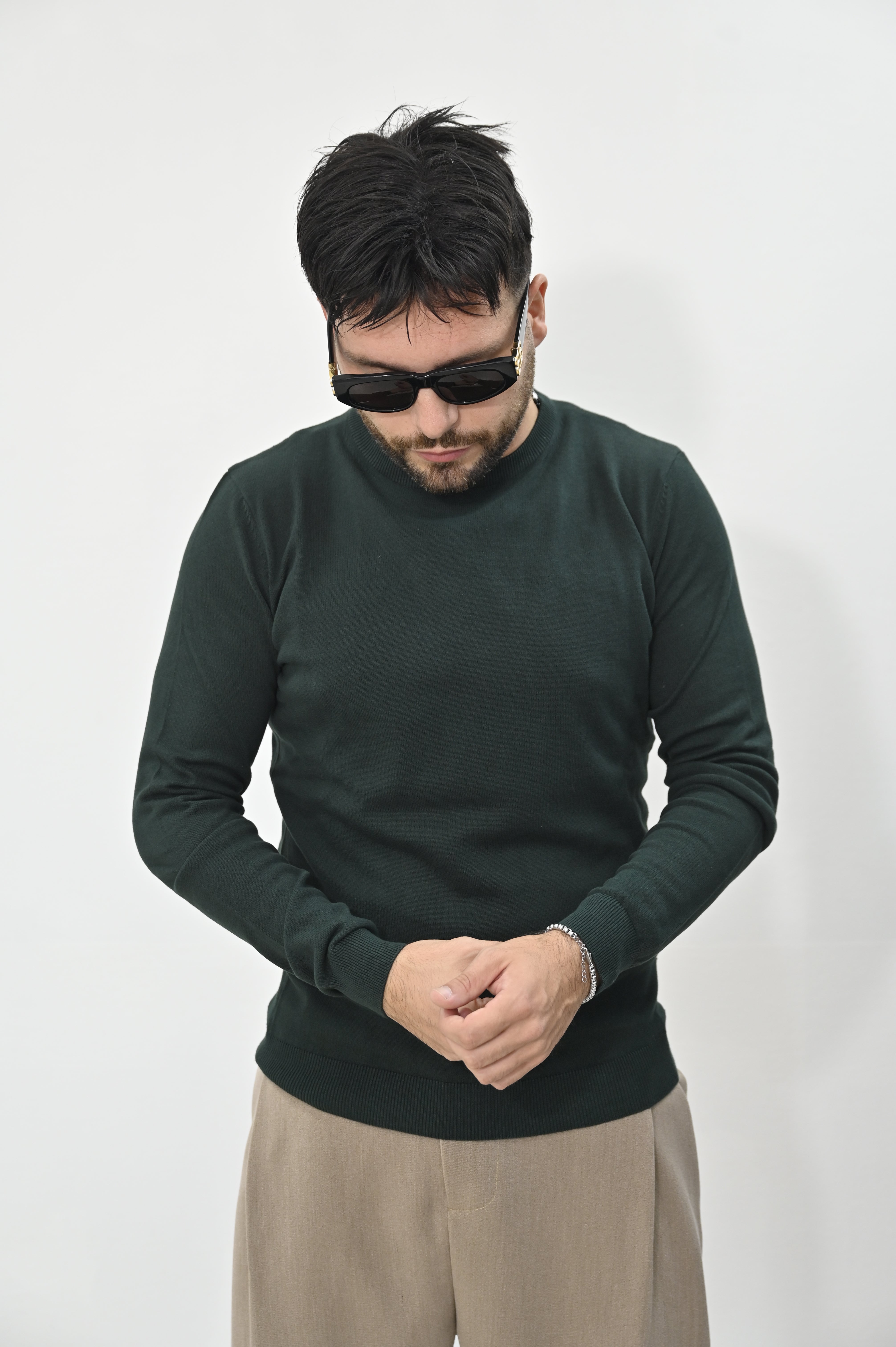 Maglioncino basic green Tiffosi