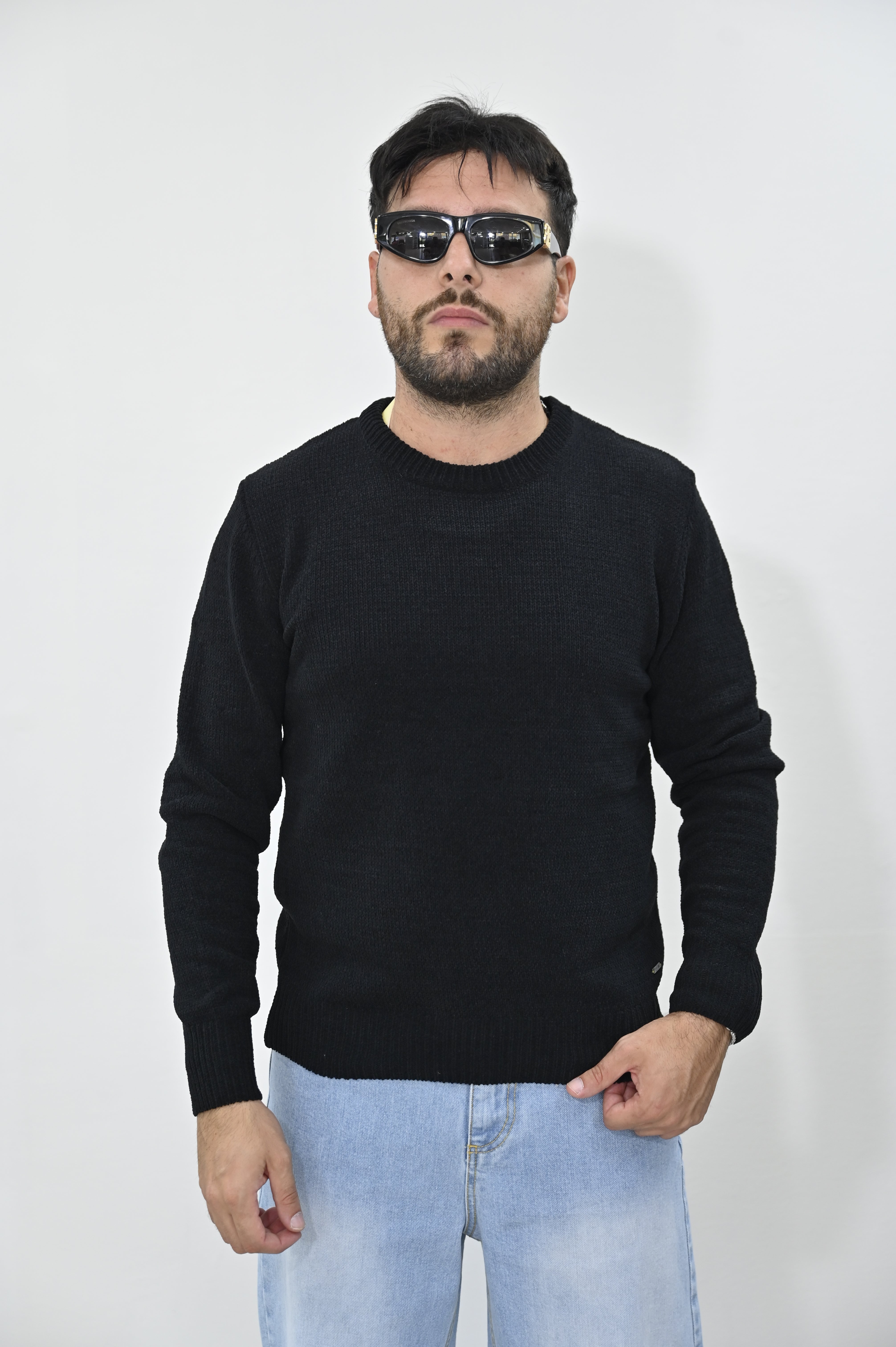 Maglione Gianni Lupo ciniglia Nero