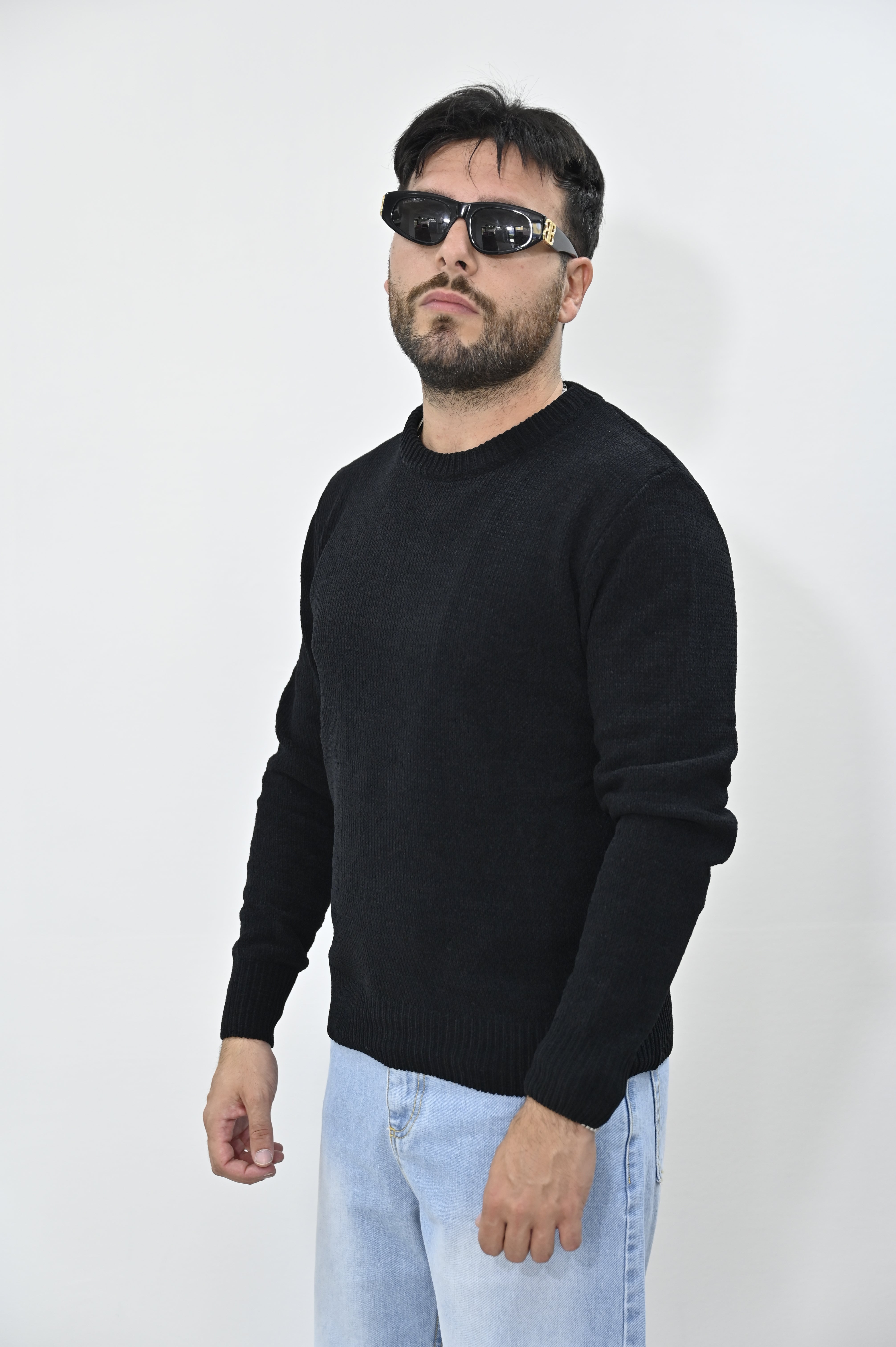 Maglione Gianni Lupo ciniglia Nero