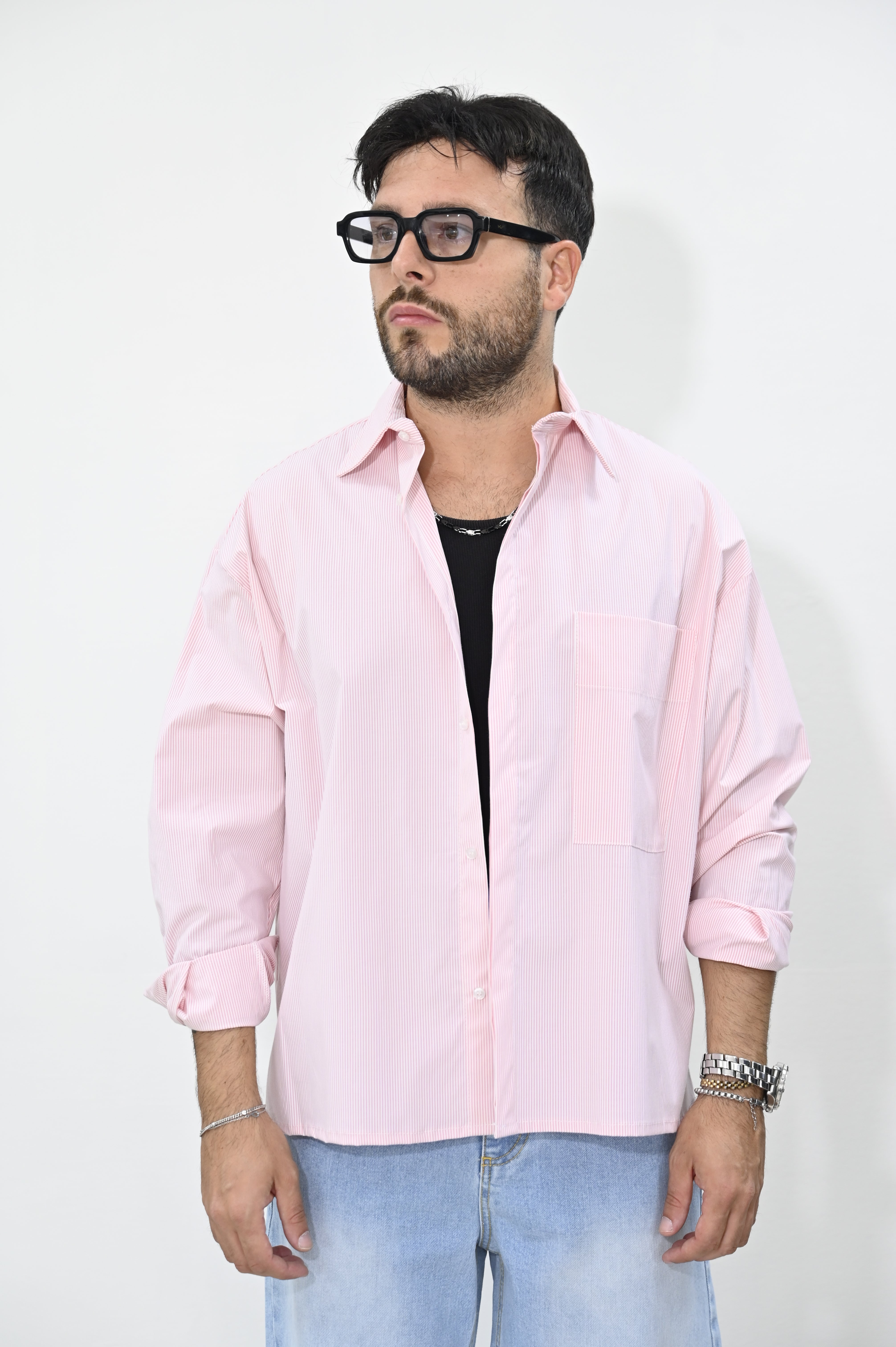 Camicia crop righe NJB