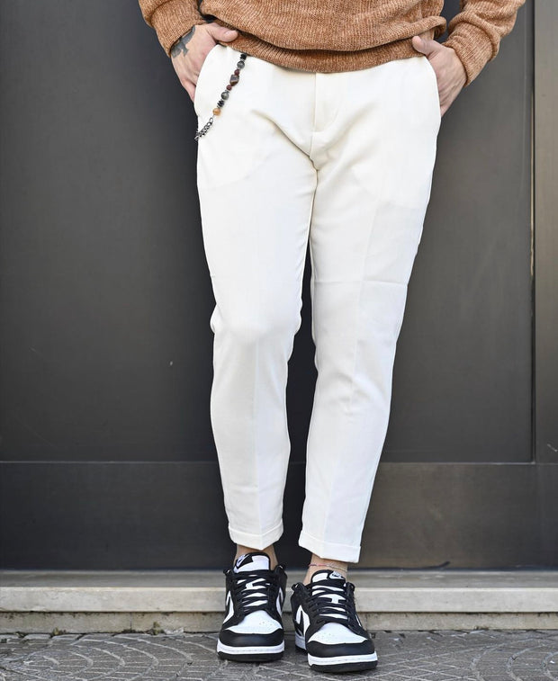 Pantalone bianco catena