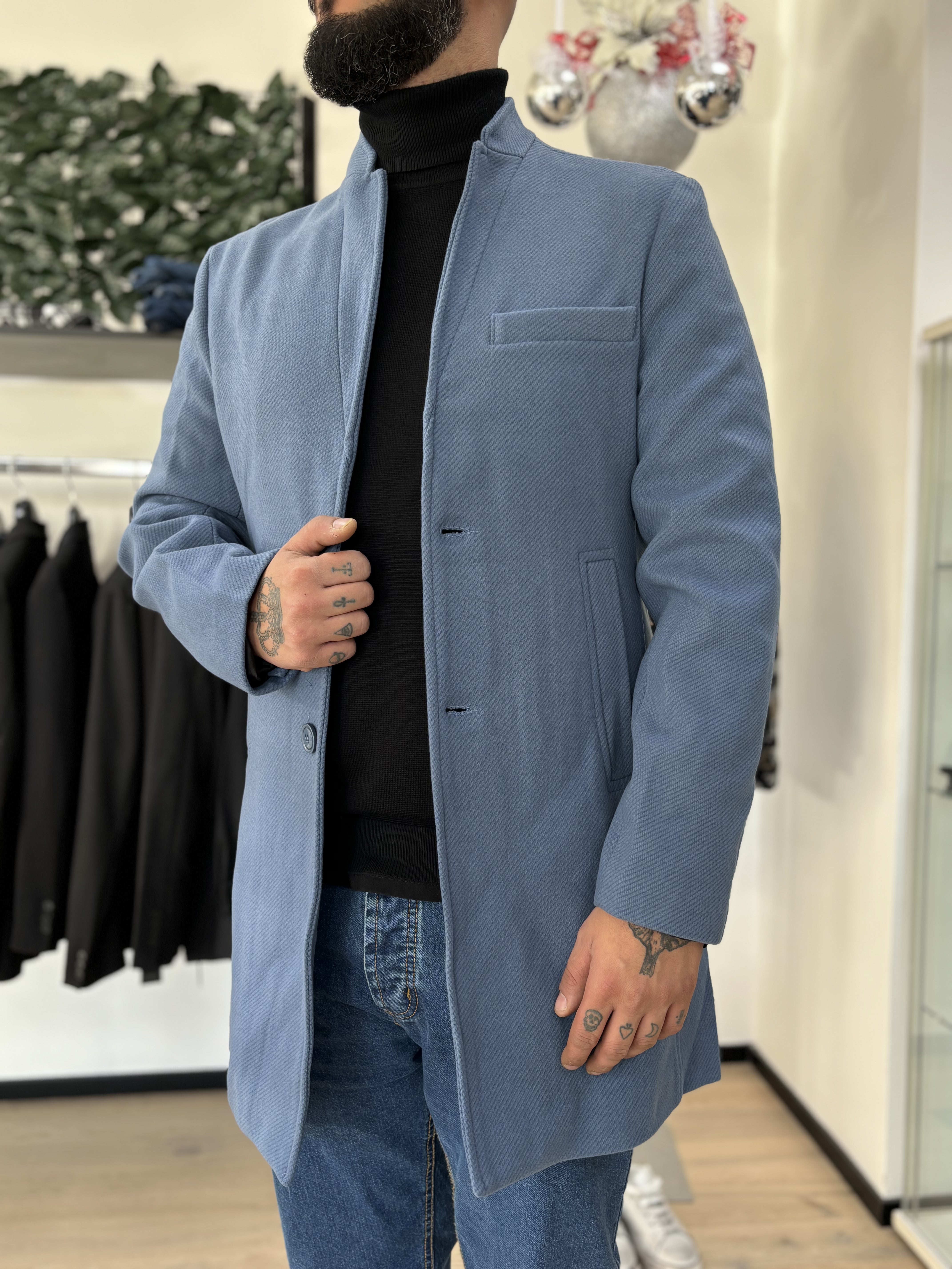 Cappotto monopetto sky