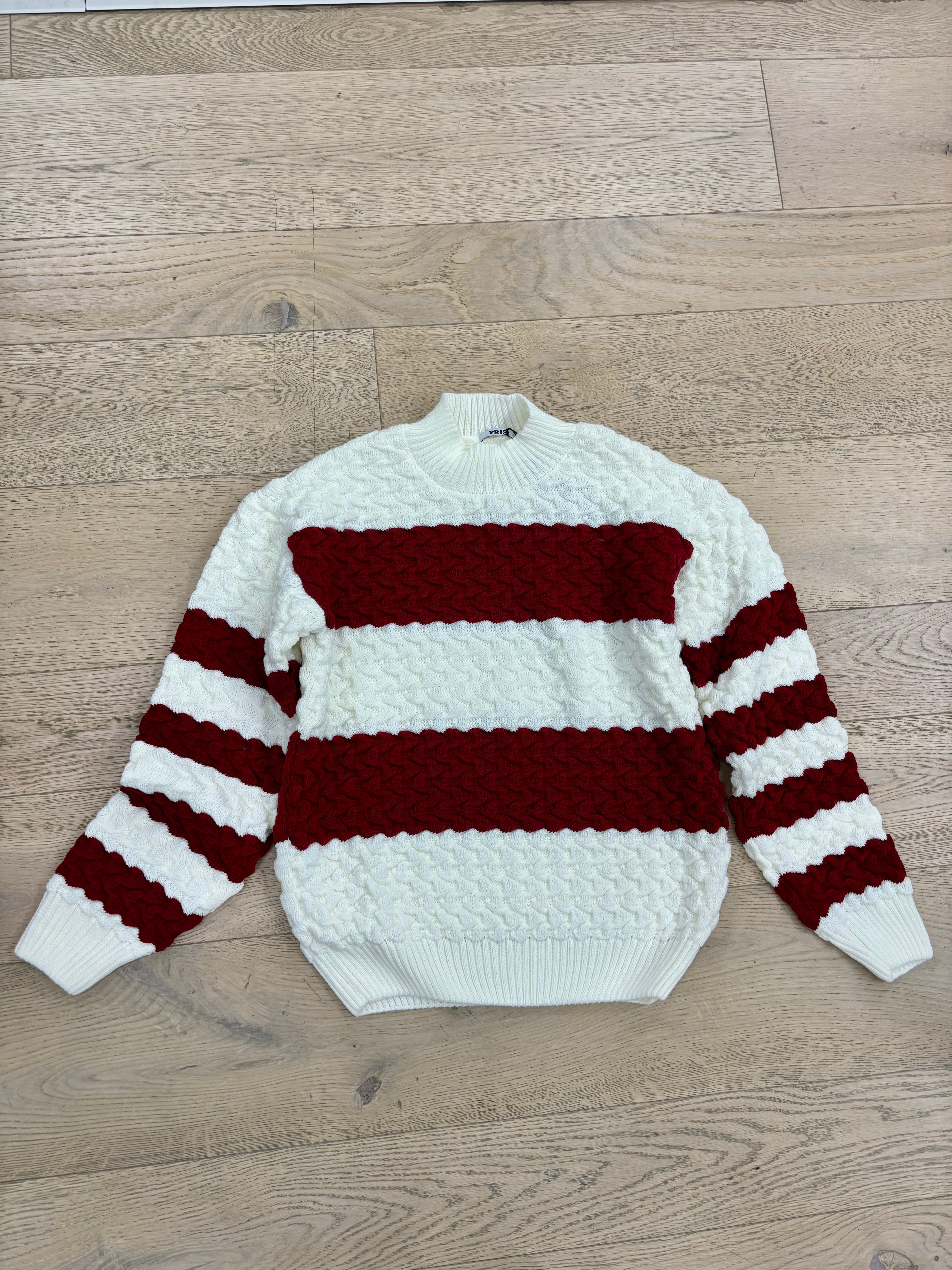 Maglione riga rosso
