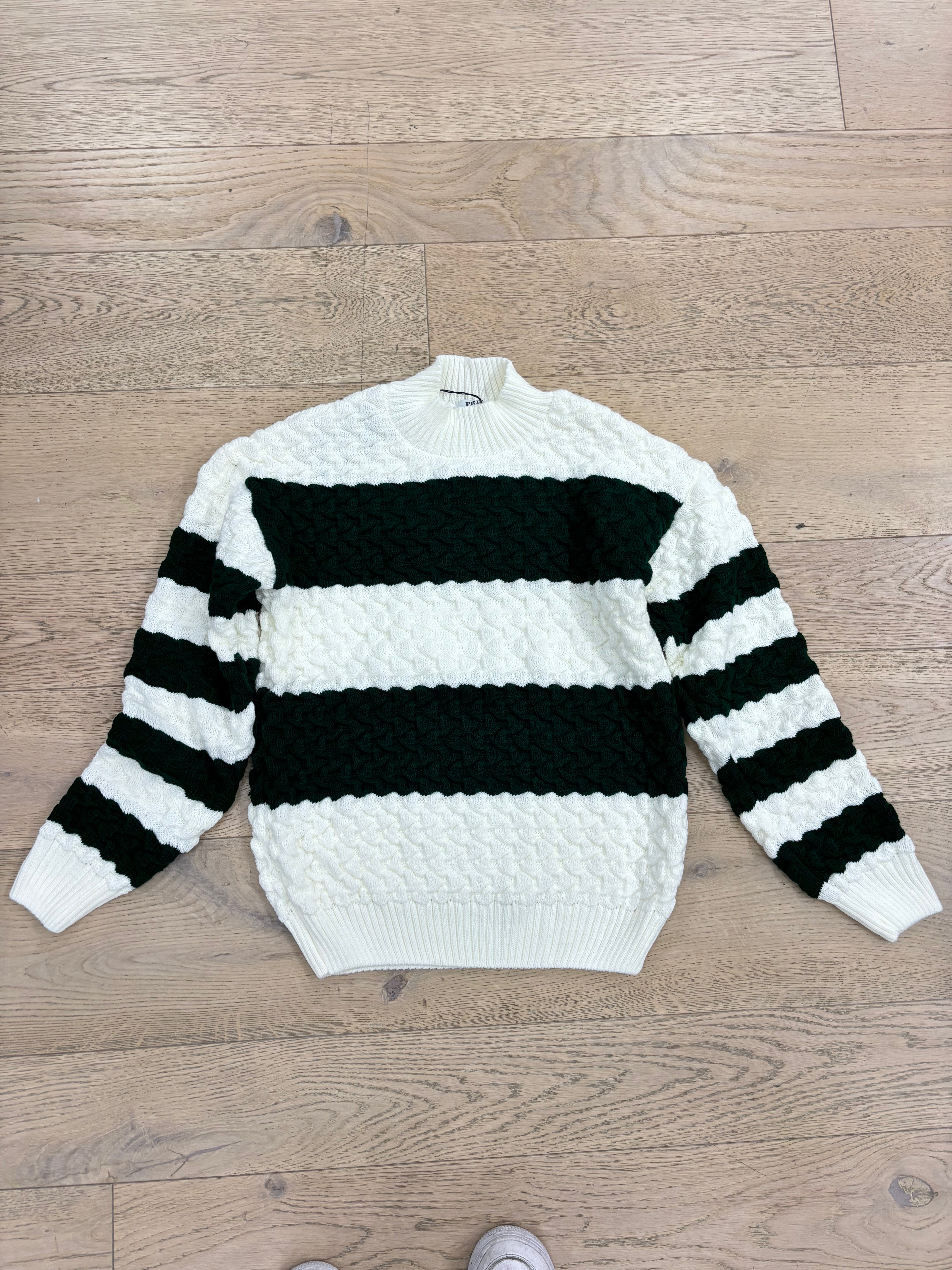 Maglione riga verde