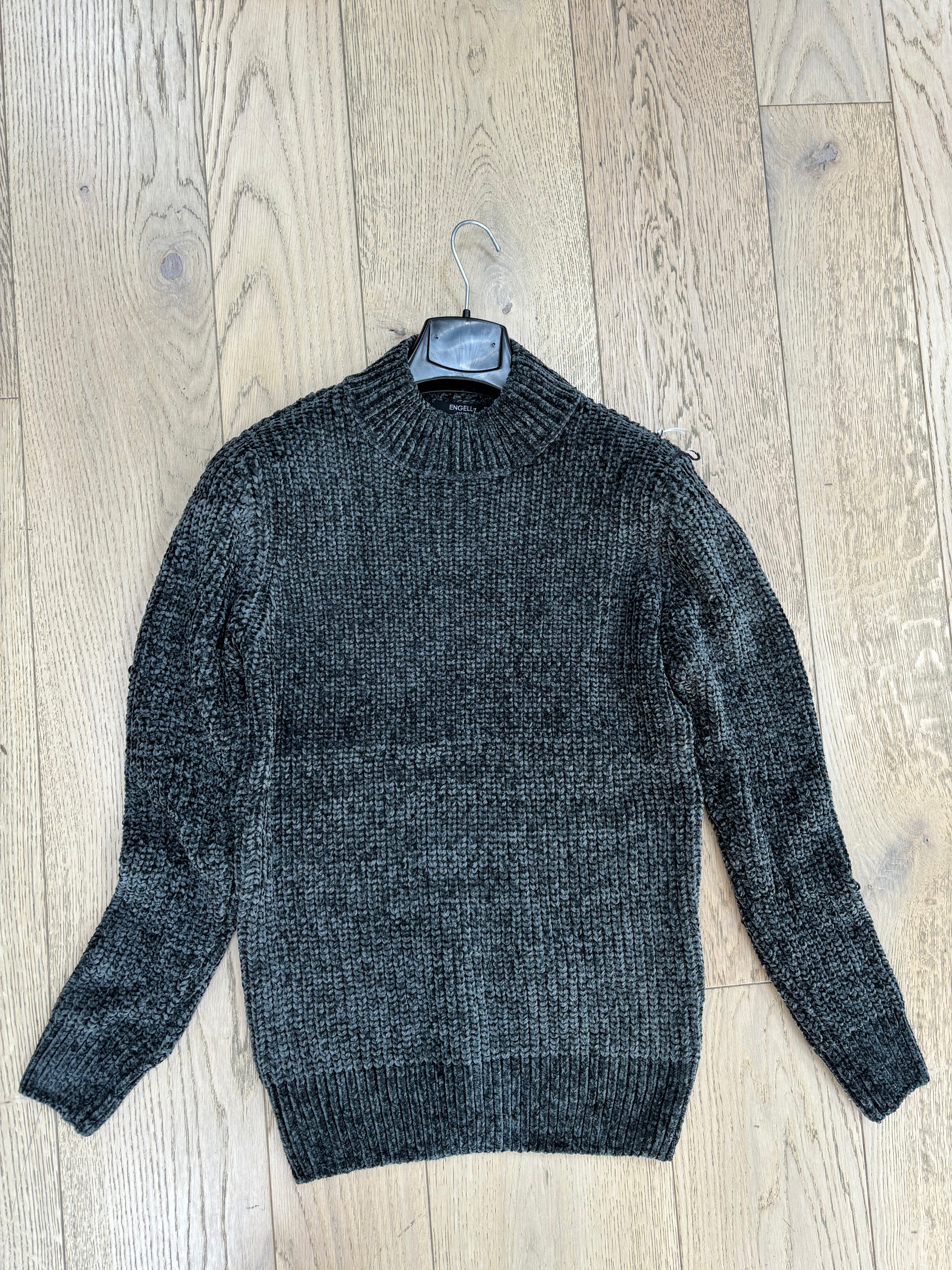 Maglione mezzo collo ciniglia grey