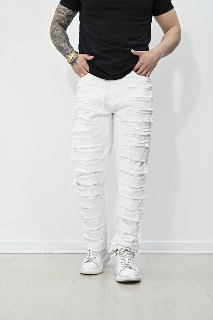 Jeans double denim bianco