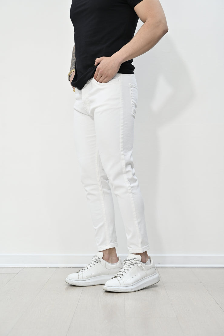 Jeans carrot fit bianco