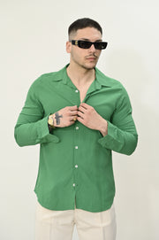 Camicia in viscosa verde