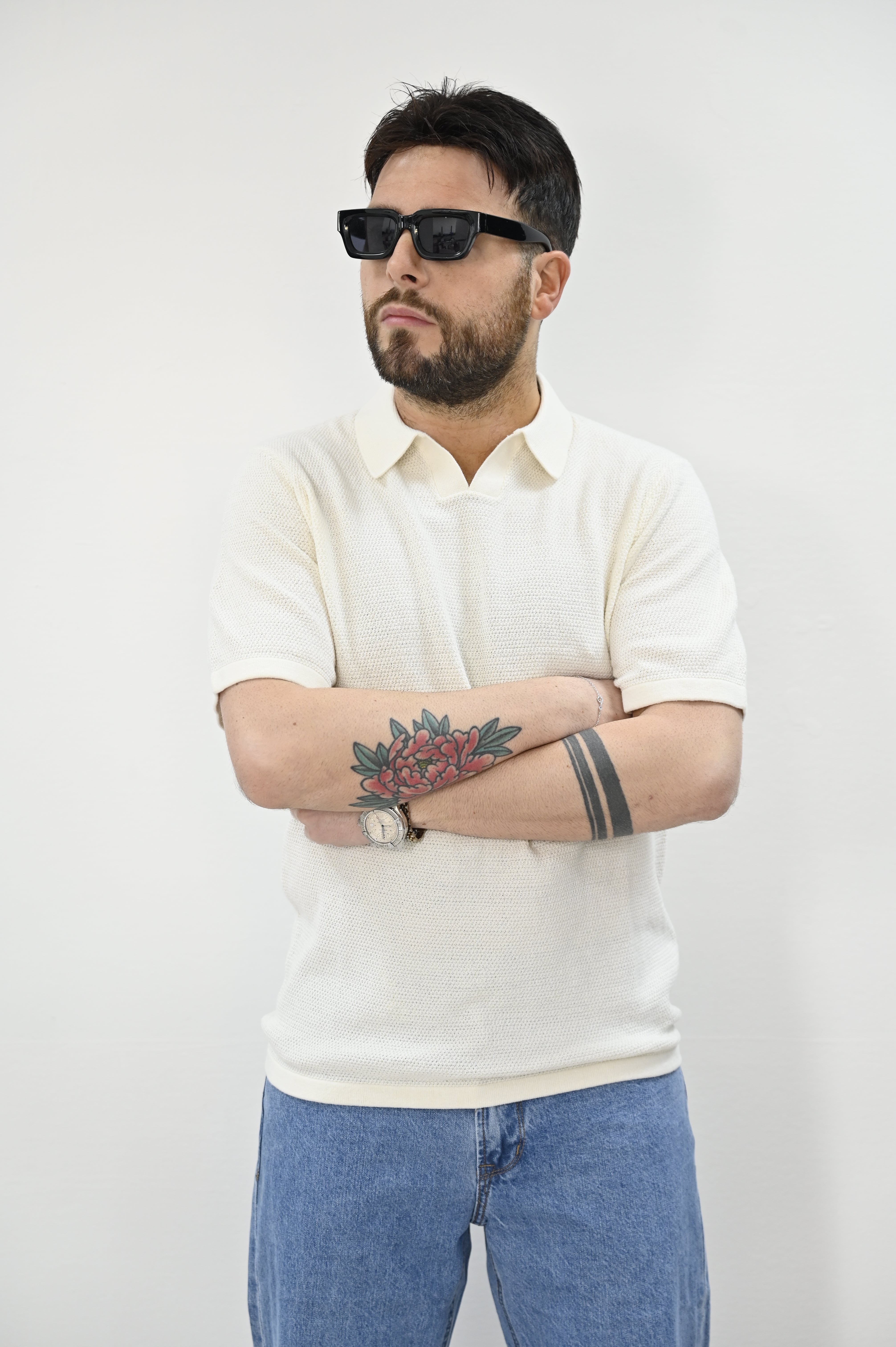 Polo in maglia panna Jack & Jones