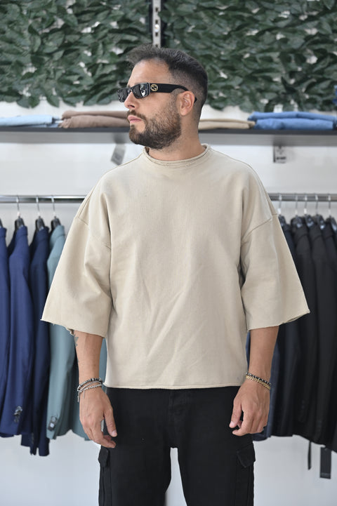 T-shirt cropped beige