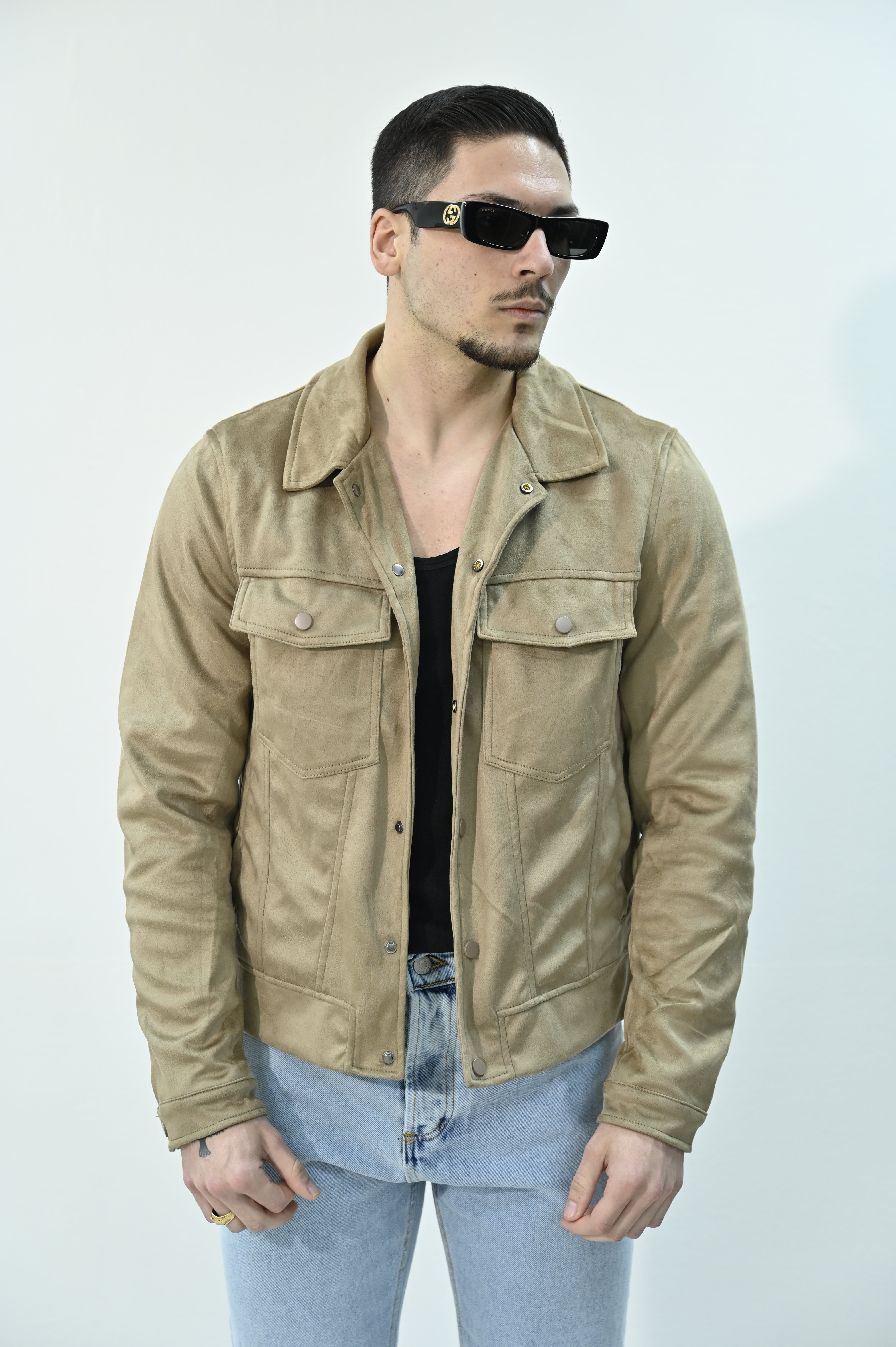 Giacca in camoscino camel