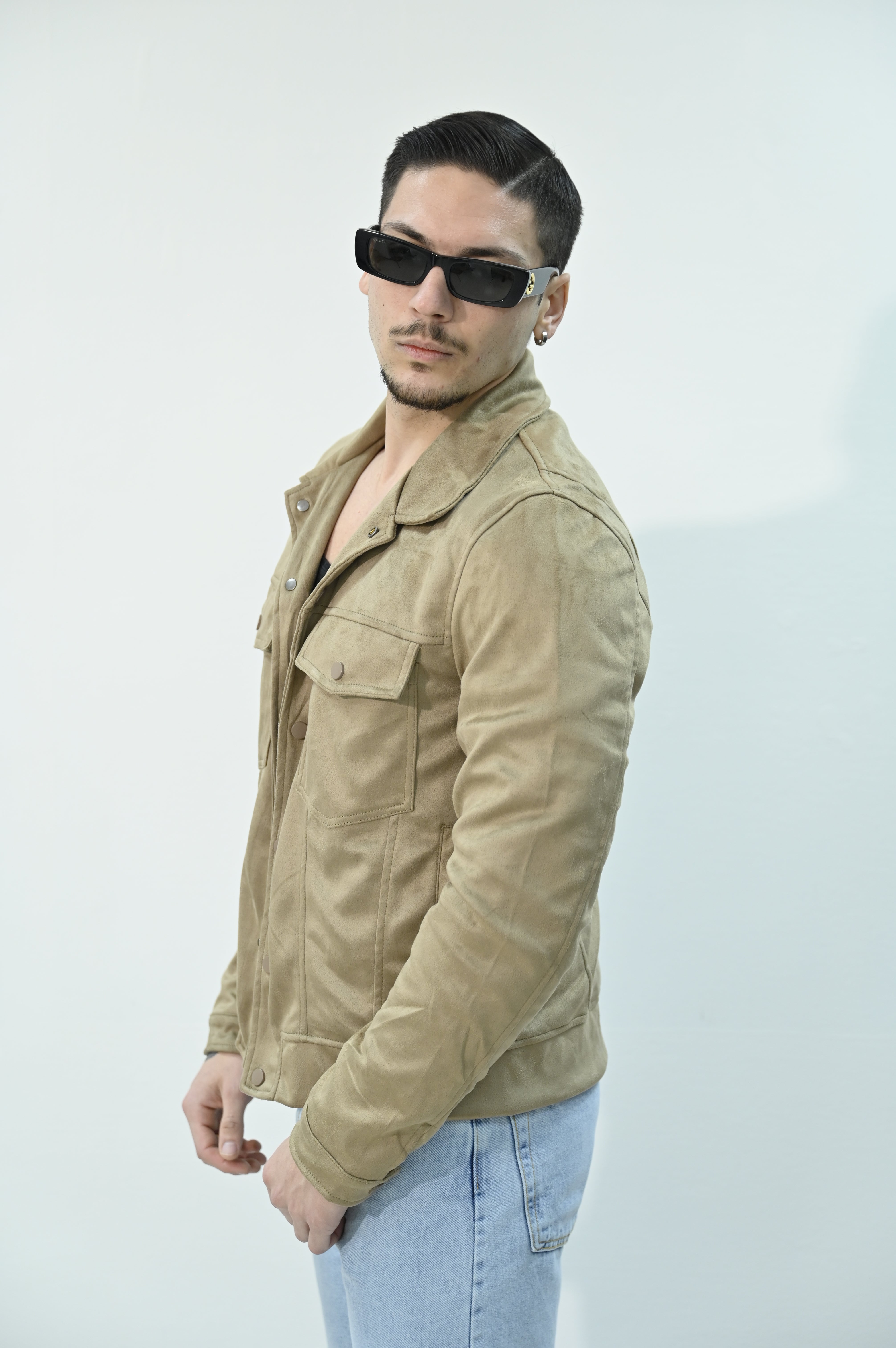 Giacca in camoscino camel