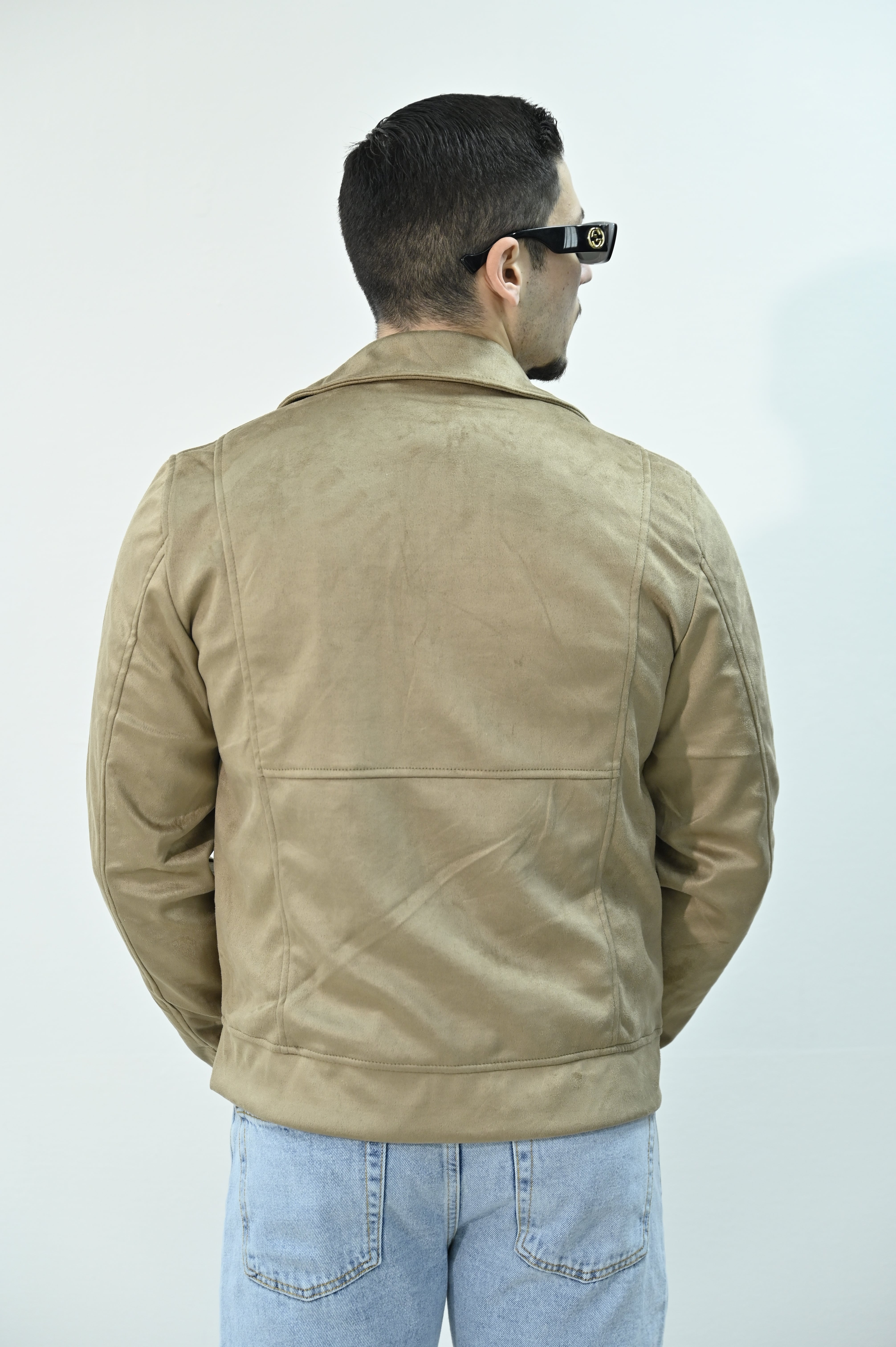 Giacca in camoscino camel