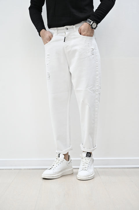 Jeans bianco strappi NJB