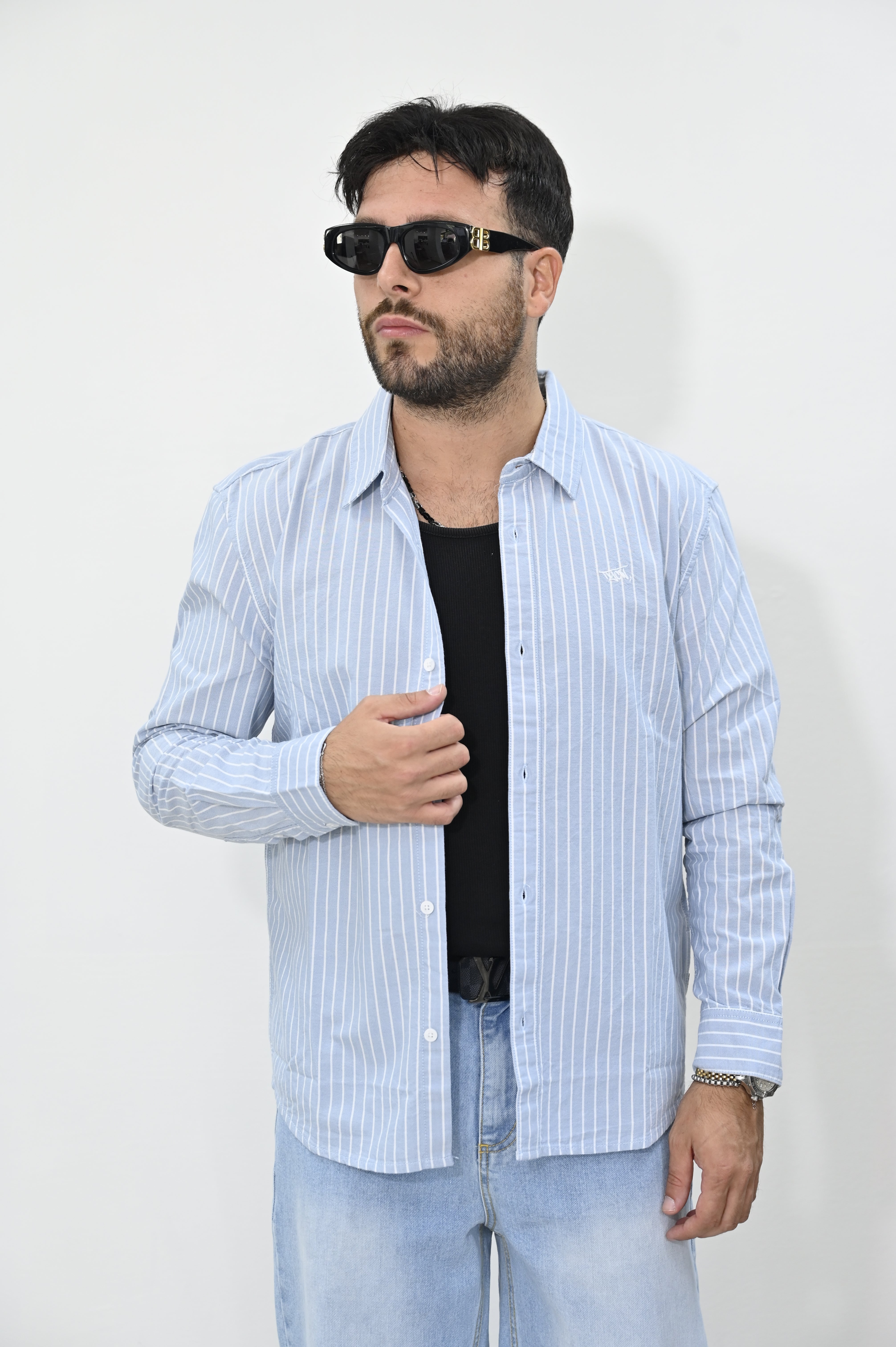 Camicia righe blu Tiffosi