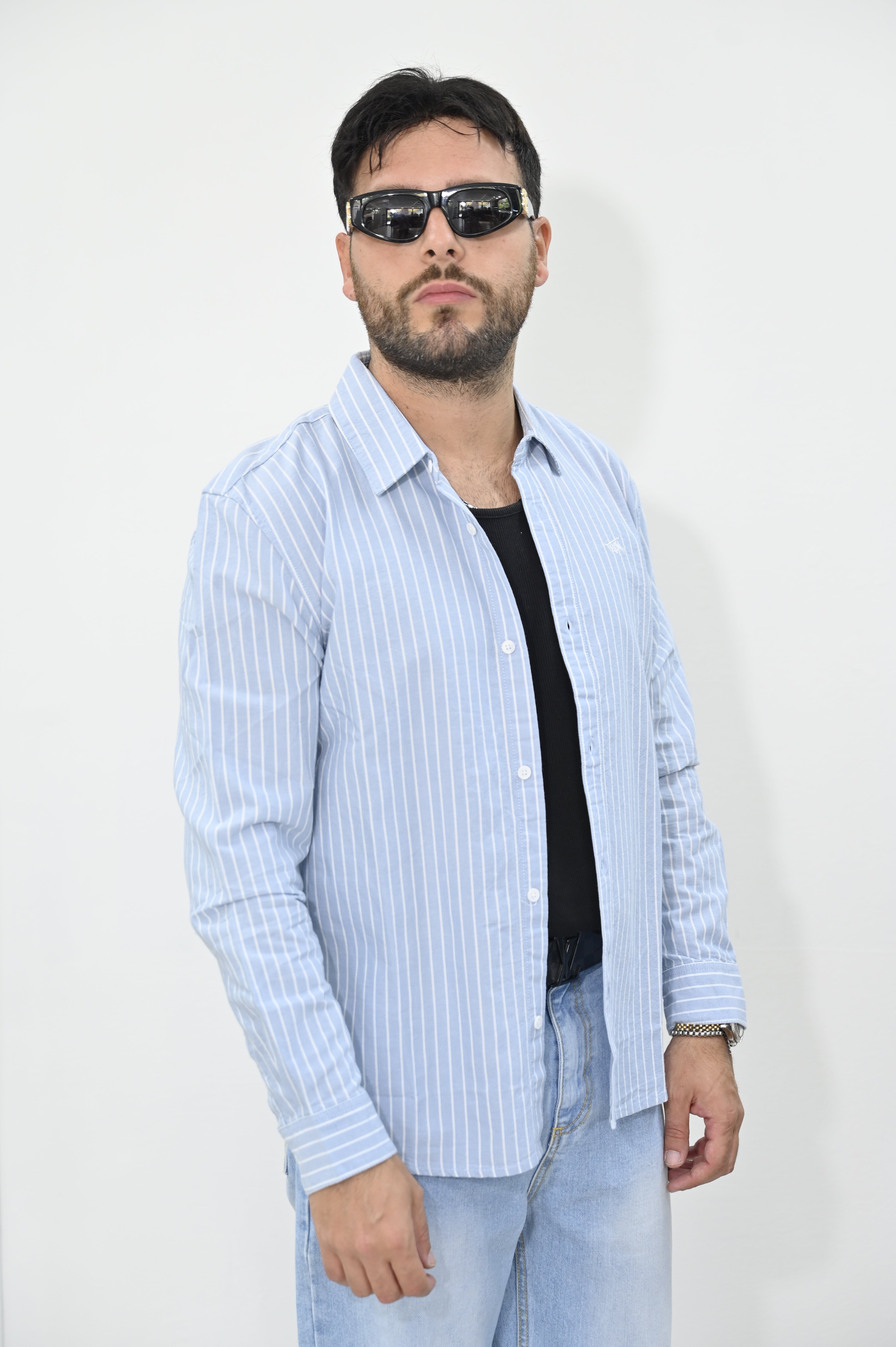 Camicia righe blu Tiffosi
