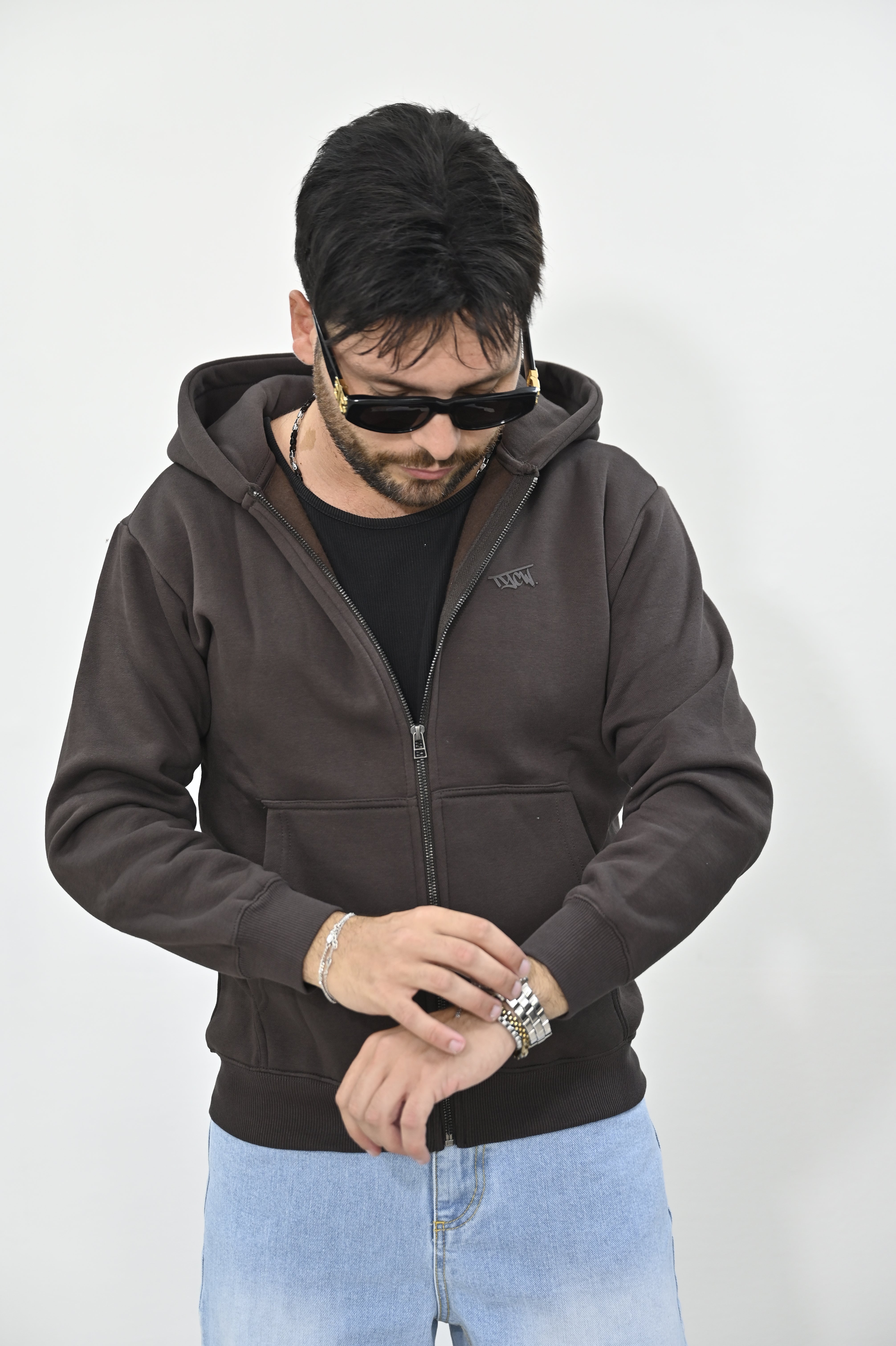Felpa zip moka Tiffosi