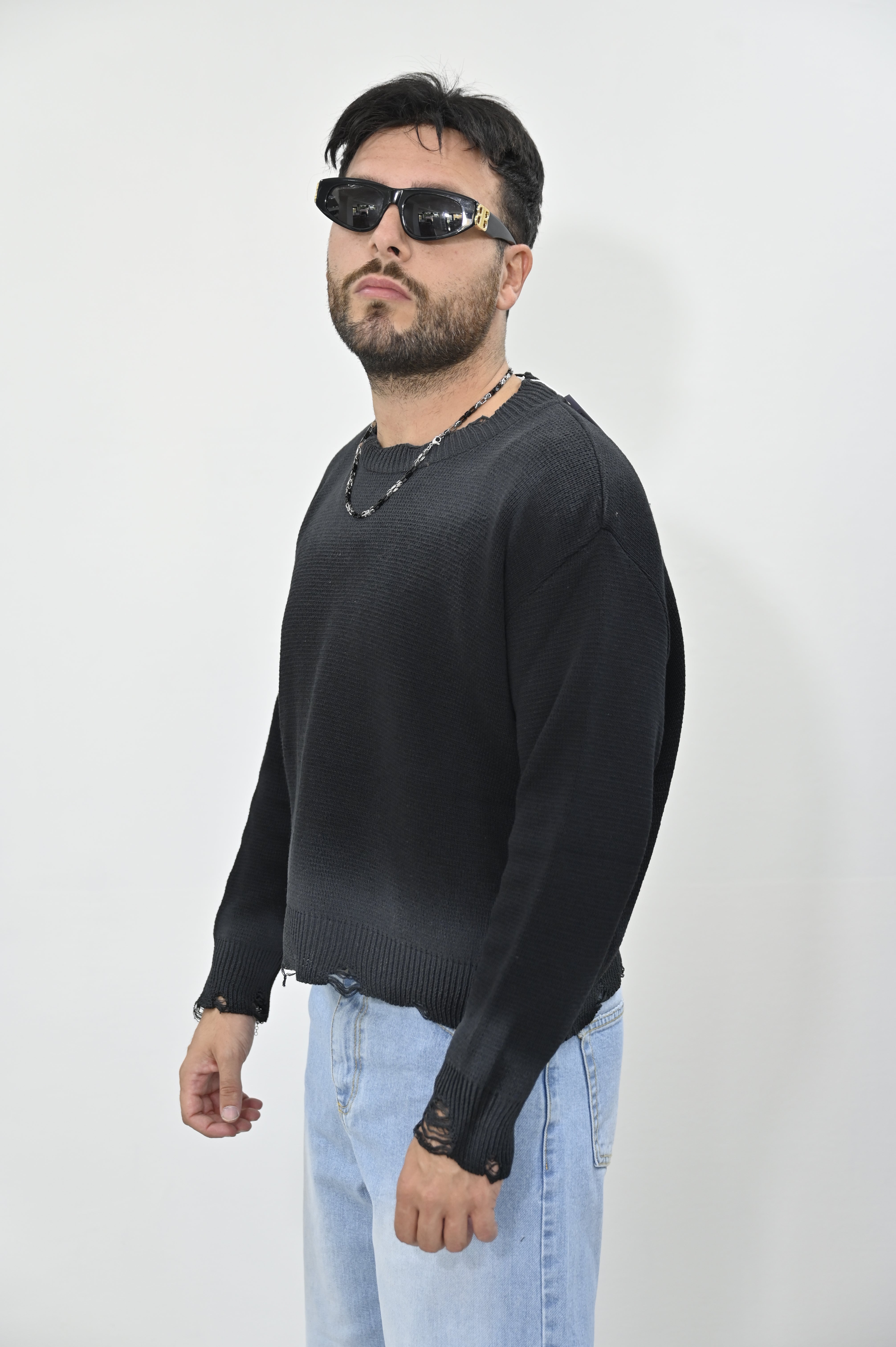 Maglione crop nero Nope