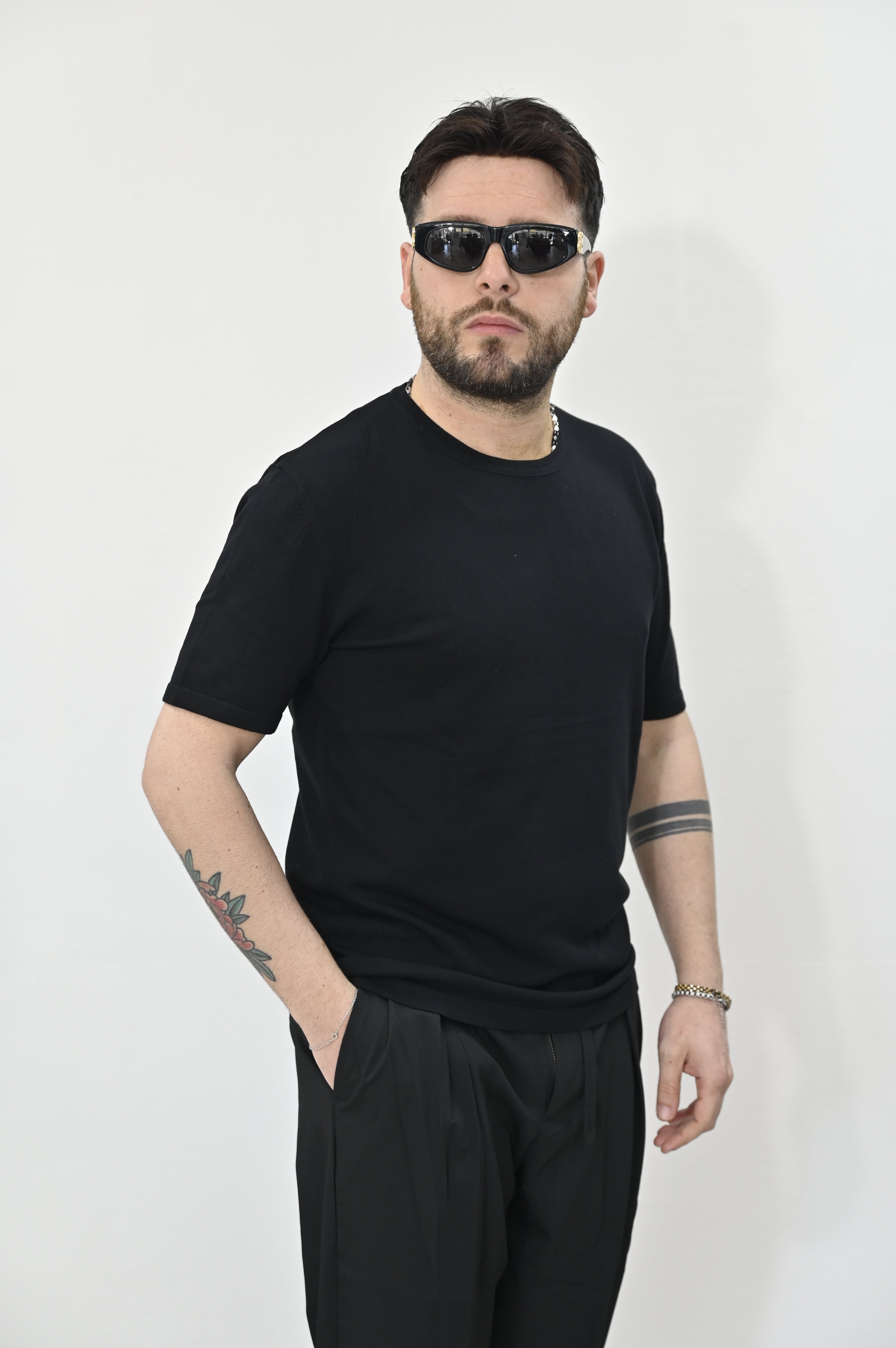 T-shirt in filo nera Gianni Lupo