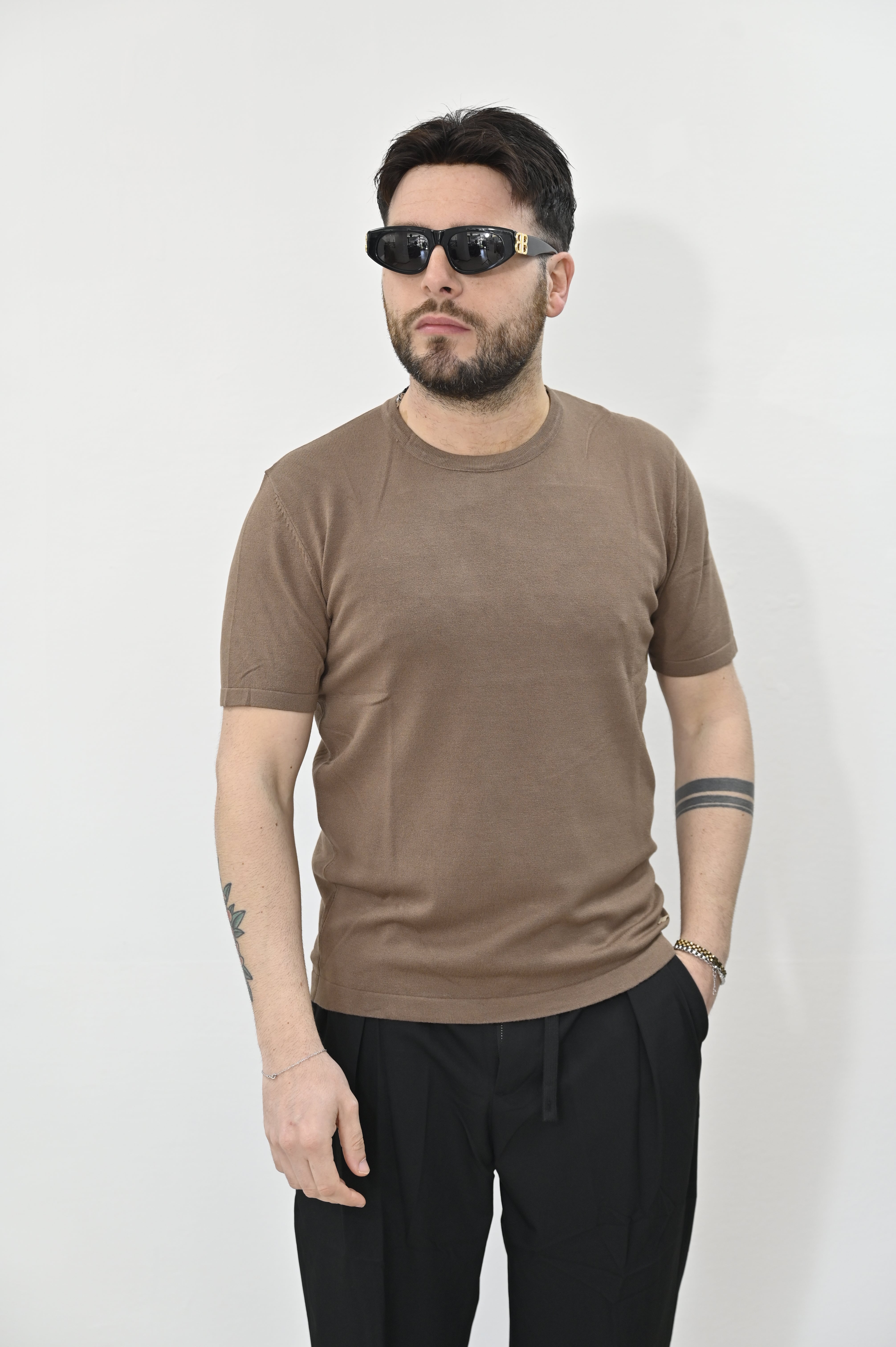 T-shirt in filo tabacco Gianni Lupo
