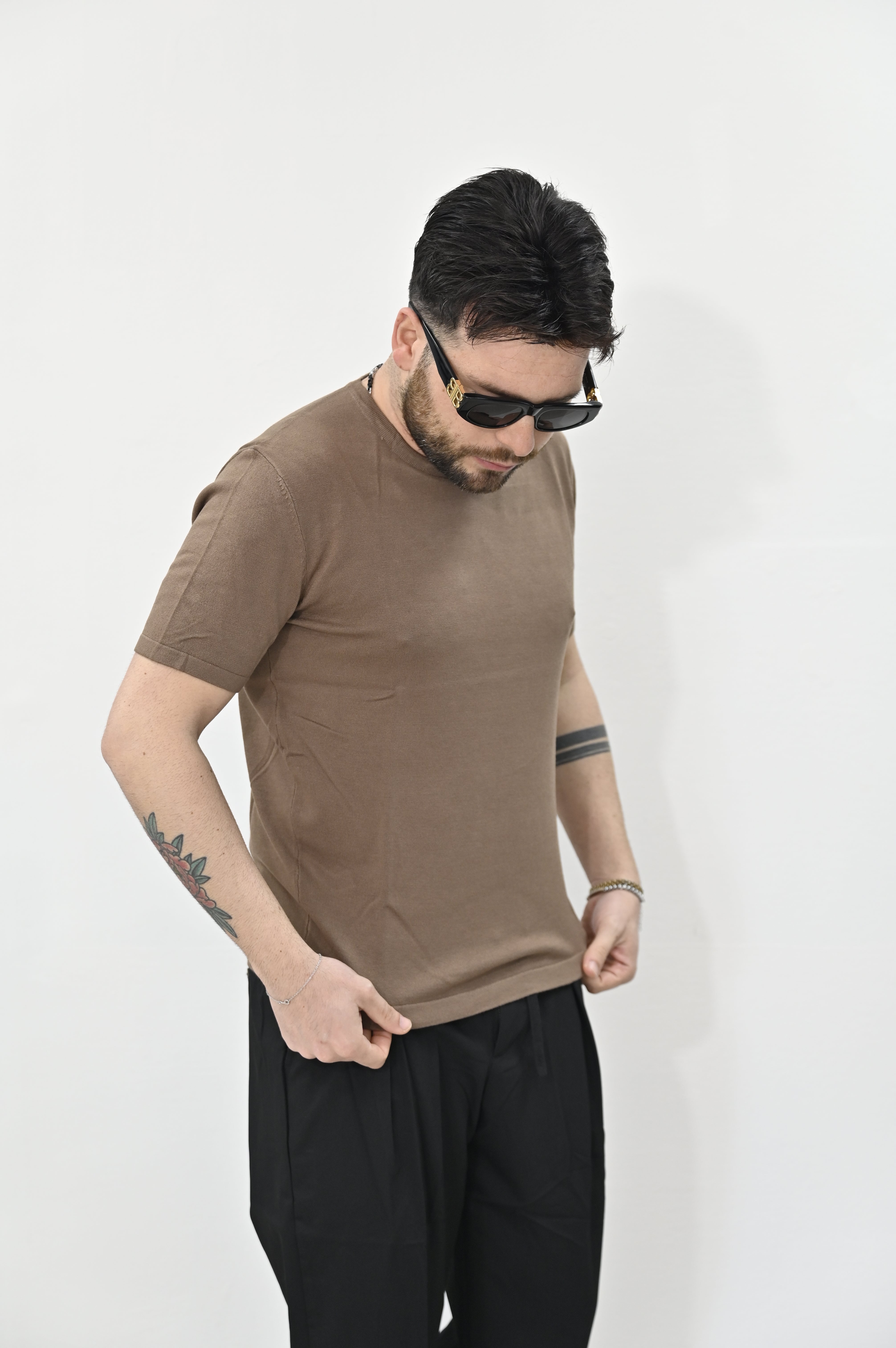 T-shirt in filo tabacco Gianni Lupo