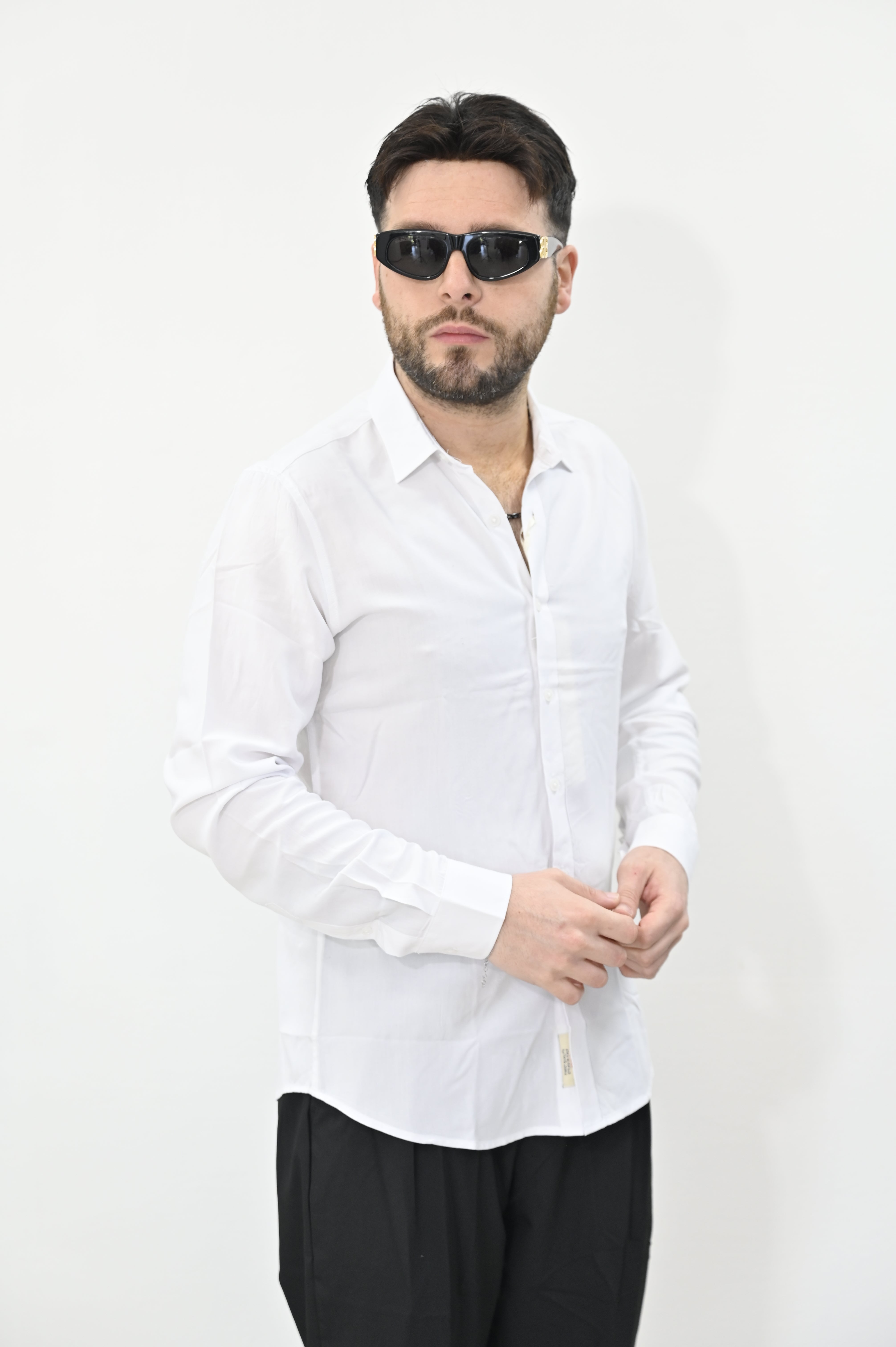 Camicia viscosa gianni Lupo bianca