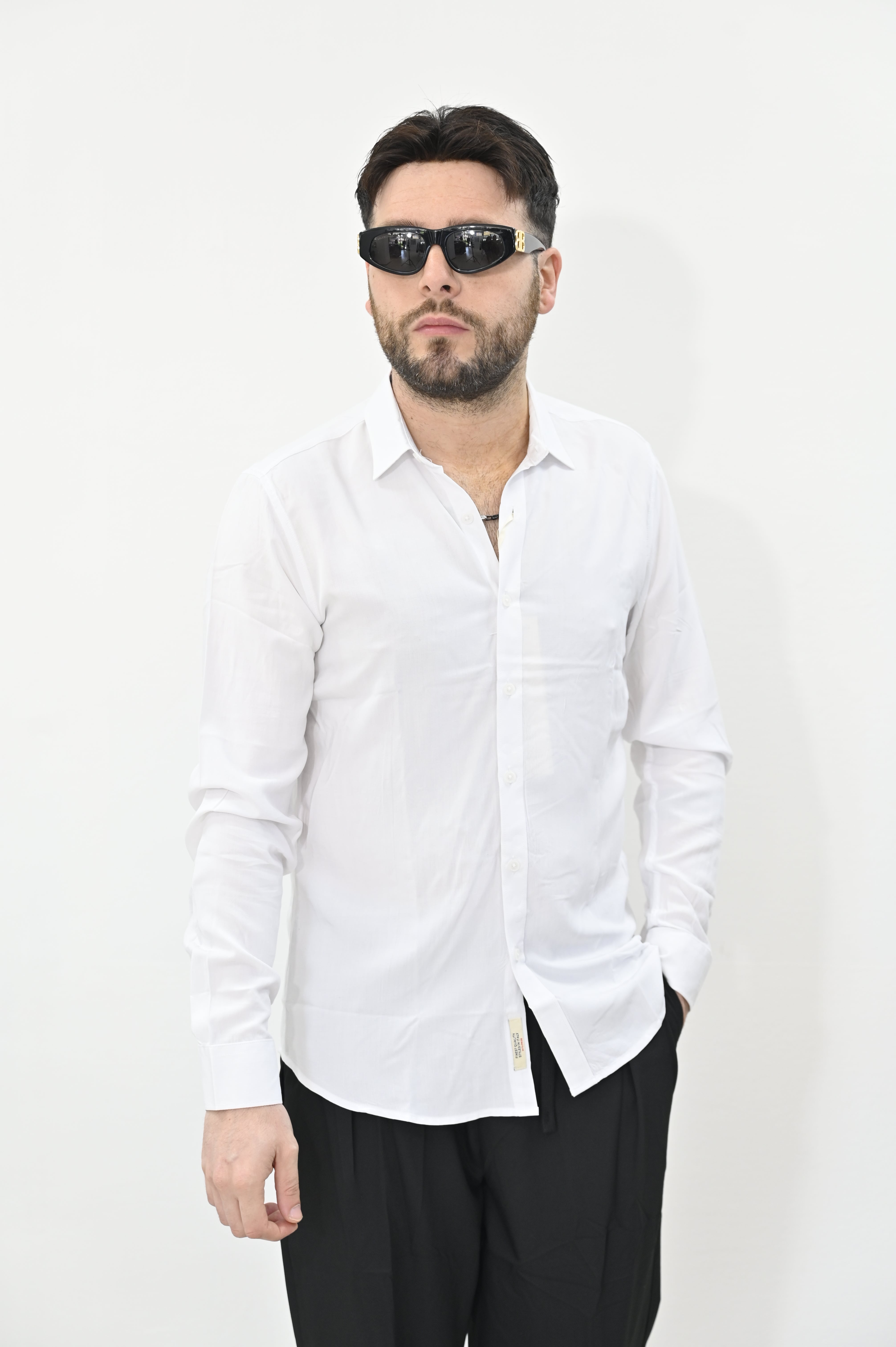Camicia viscosa gianni Lupo bianca