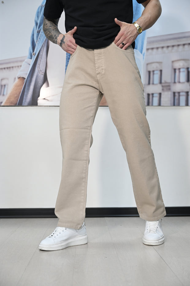 Jeans loose beige