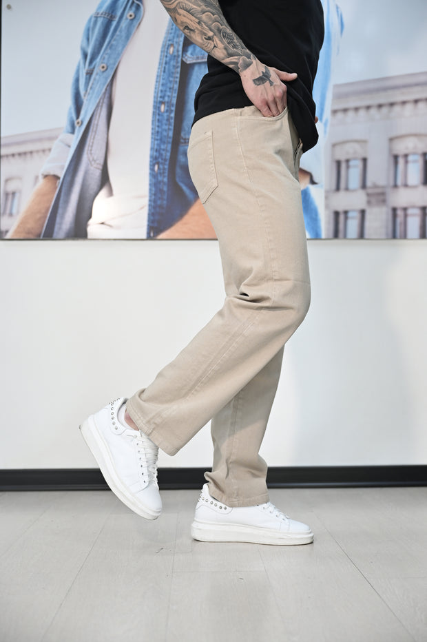 Jeans loose beige