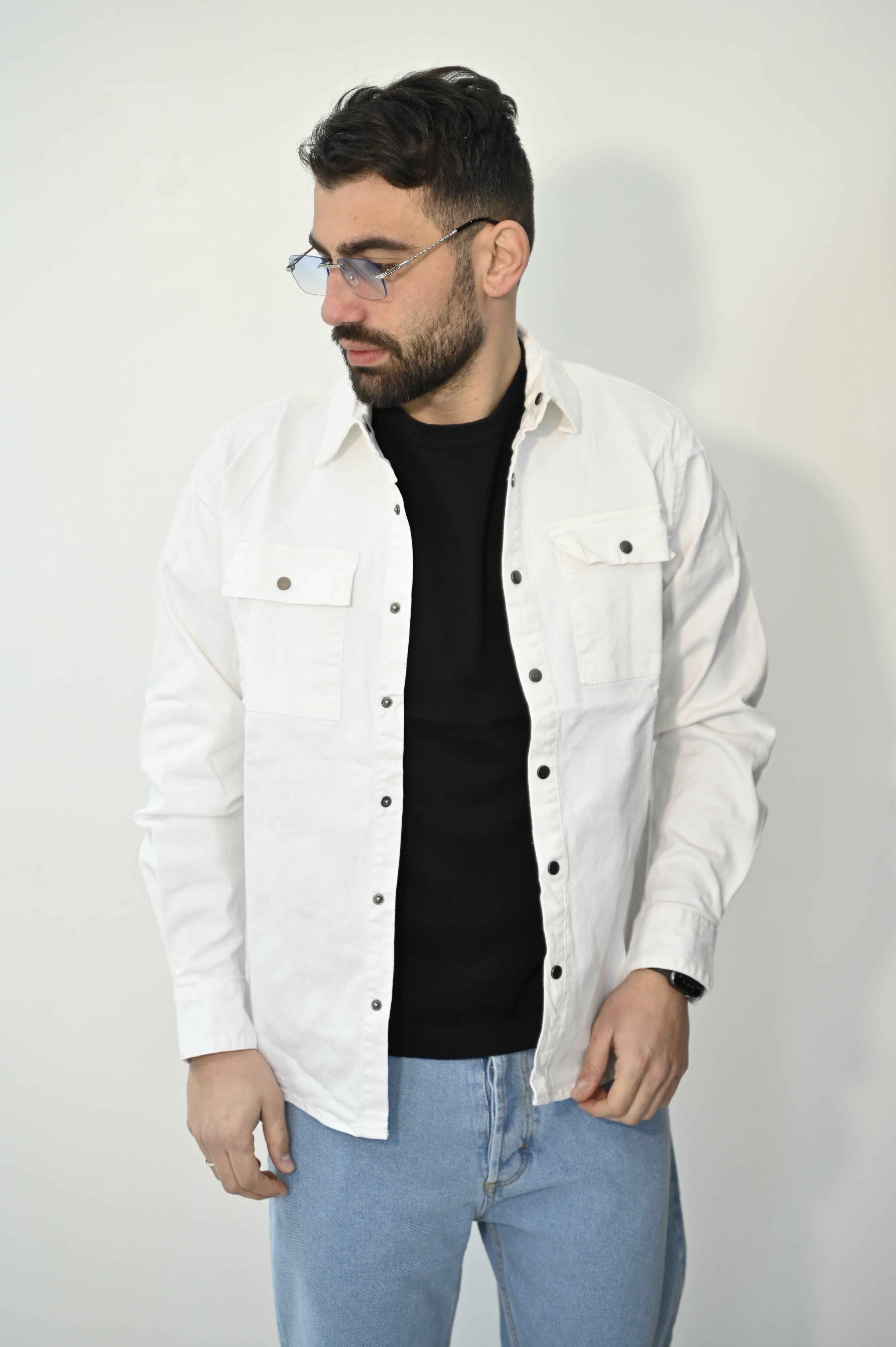 Giacca jeans bianca