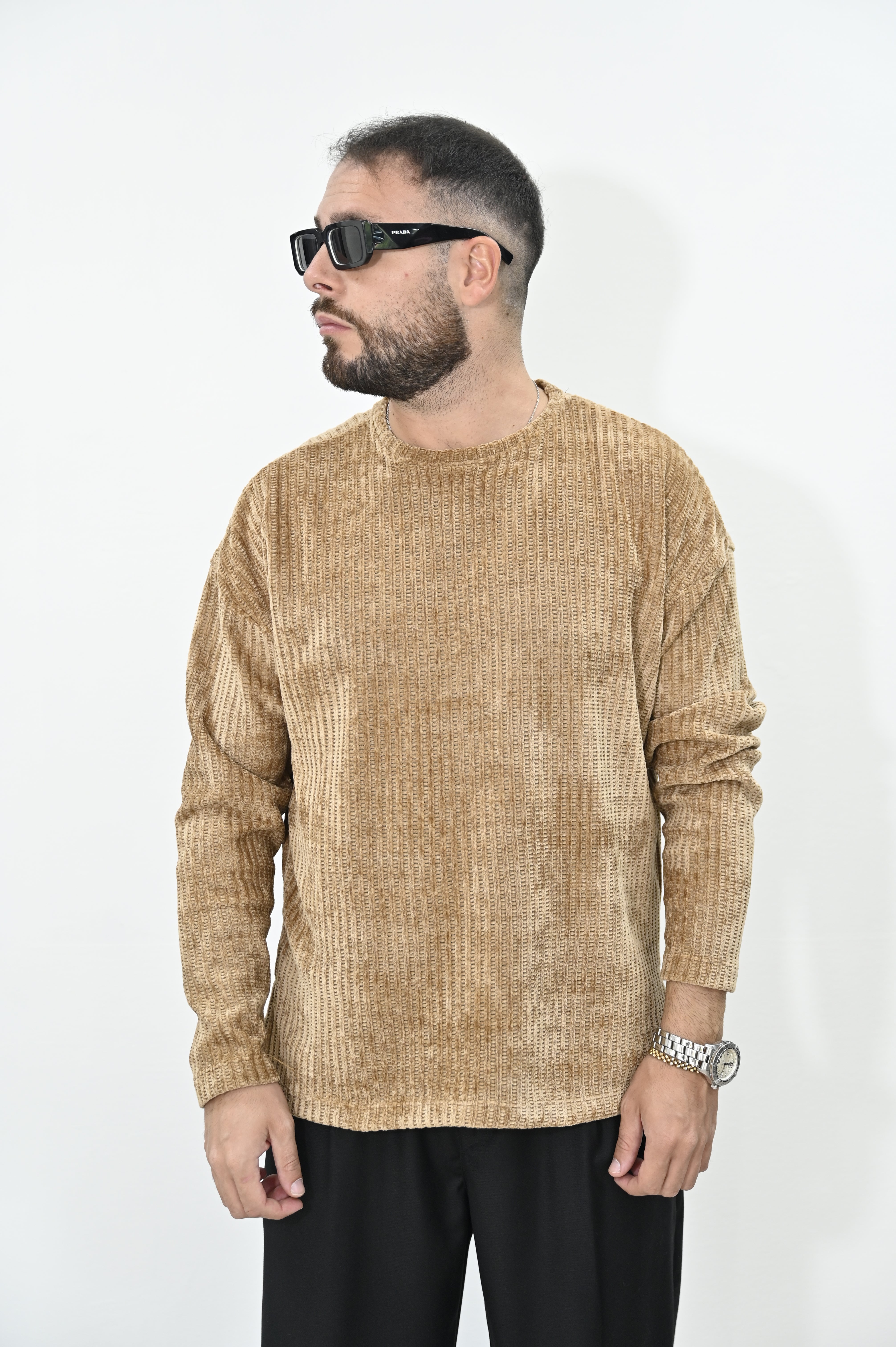 Maglia in ciniglia tabacco NJB