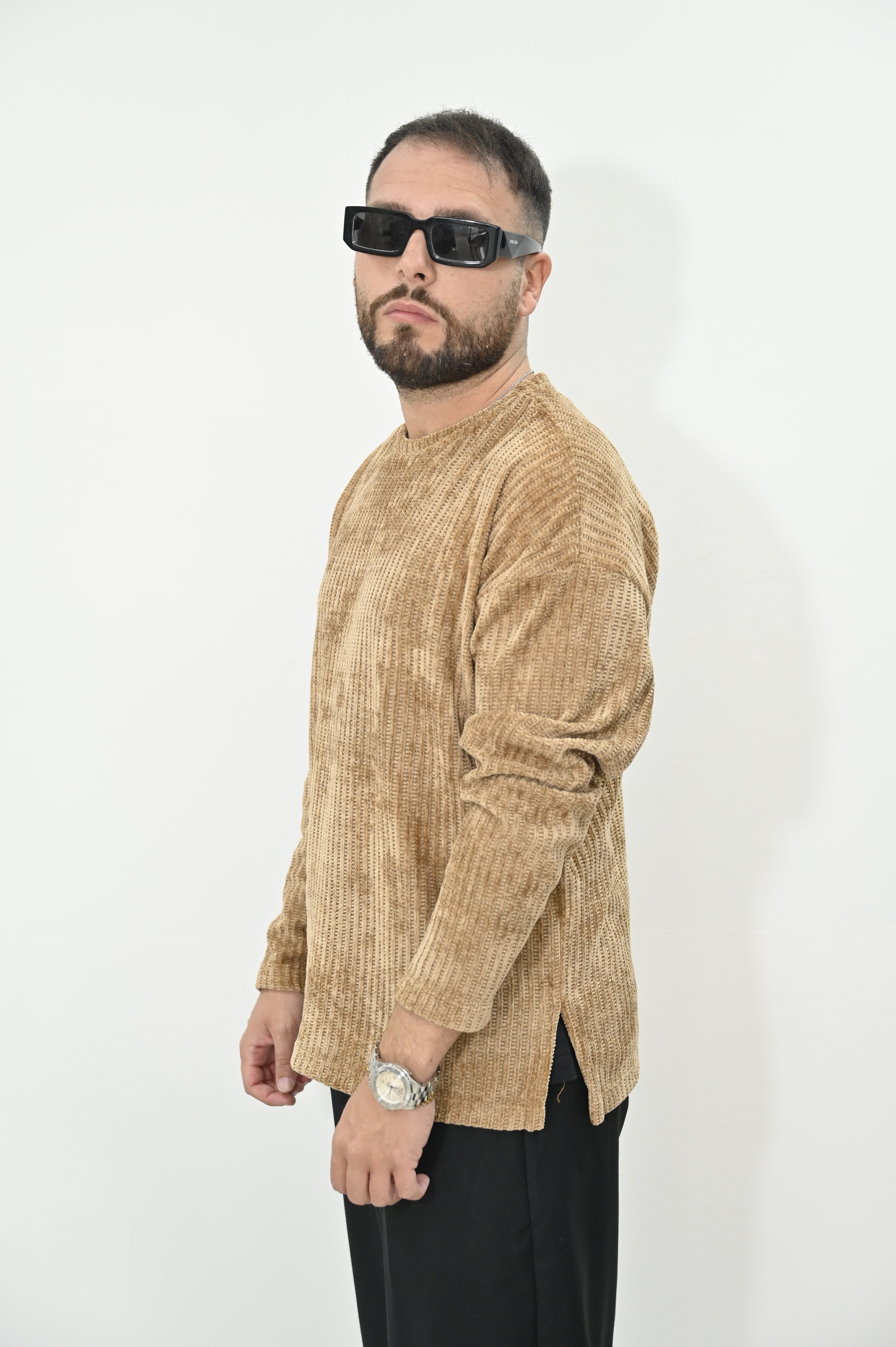 Maglia in ciniglia tabacco NJB