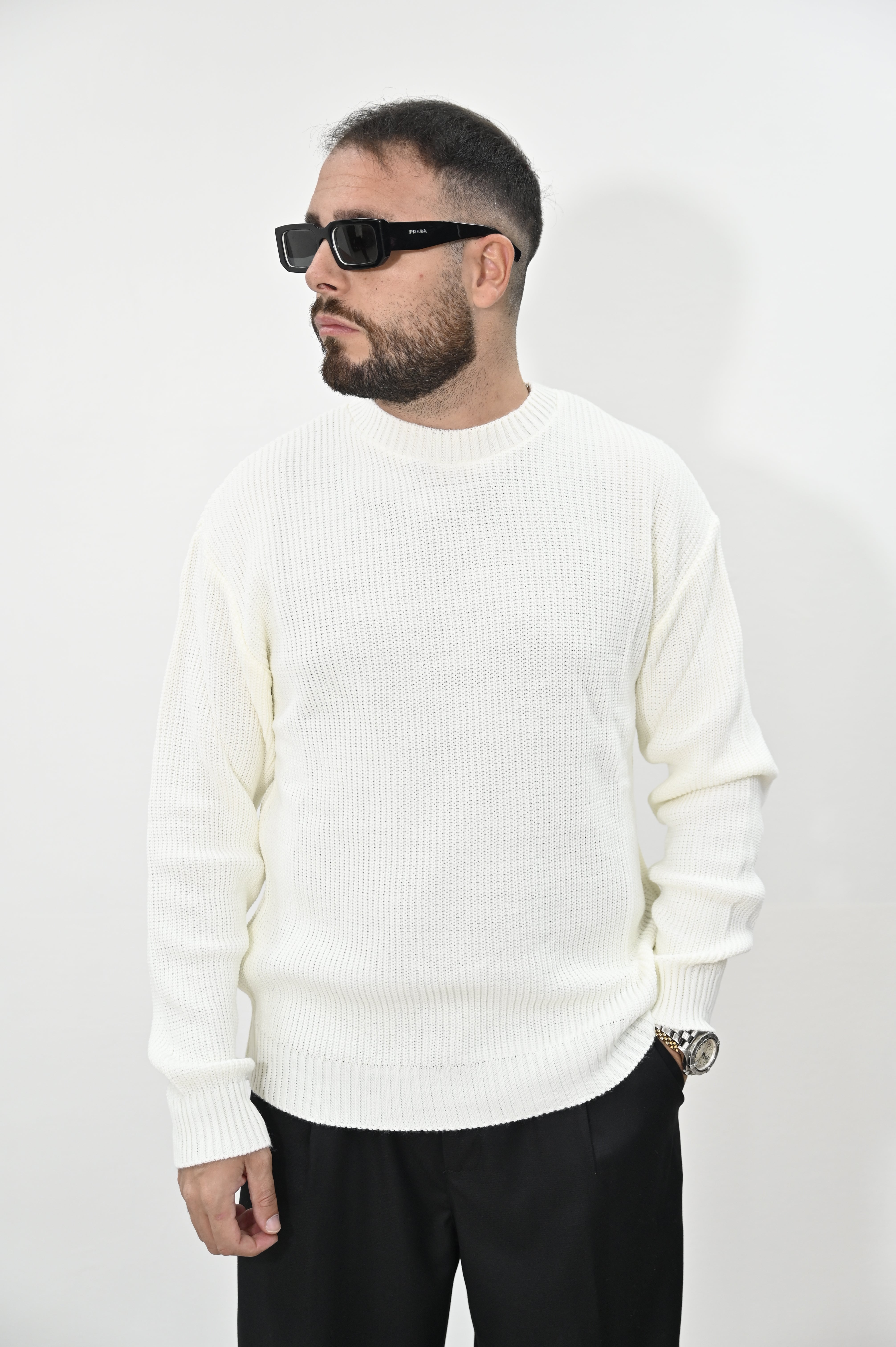 Maglione costa inglese Nope panna