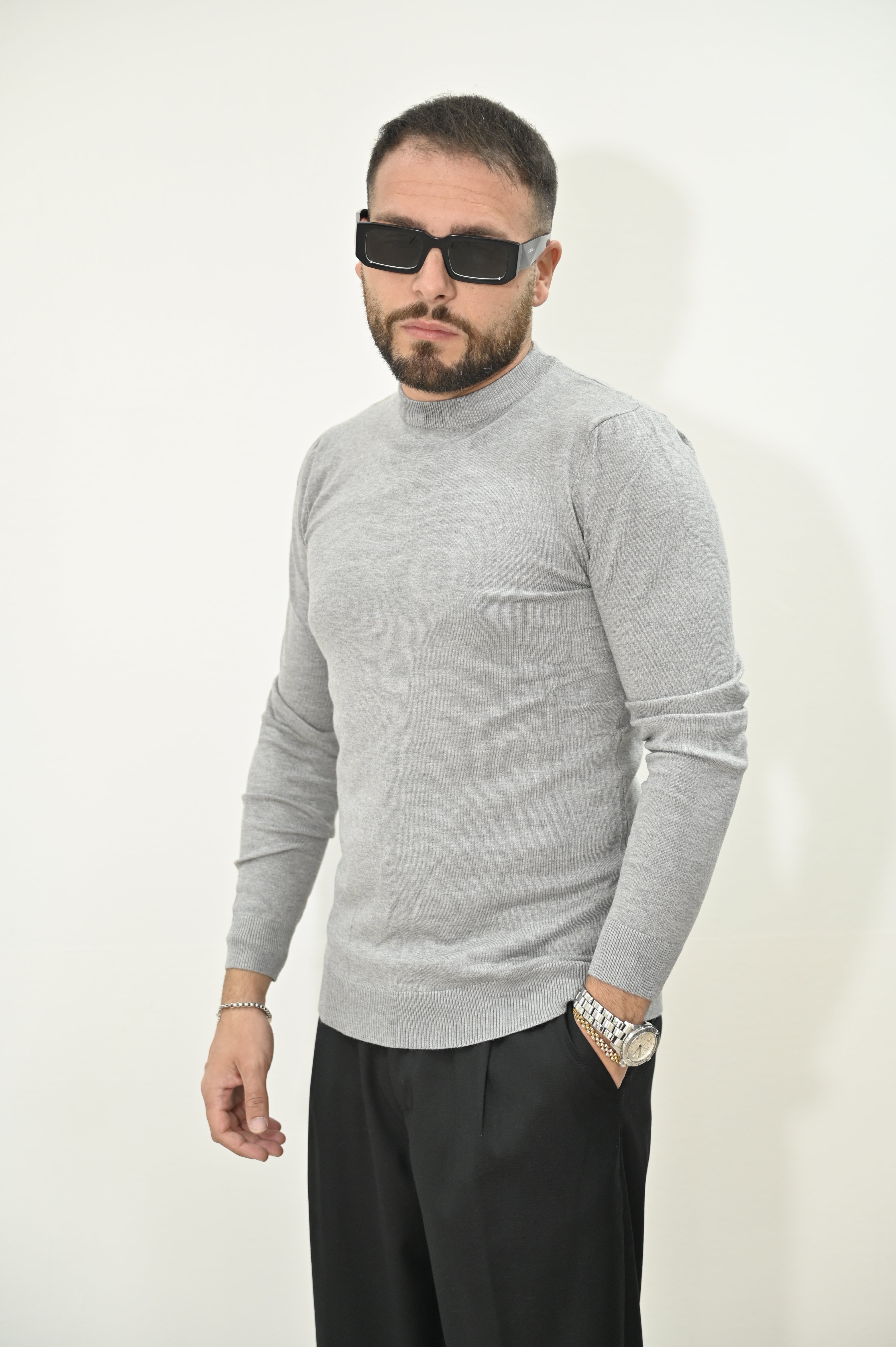 Maglioncino basic grigio