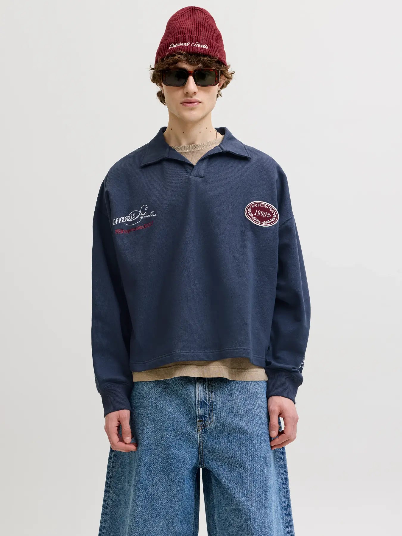 Polo crop blu Jack & Jones