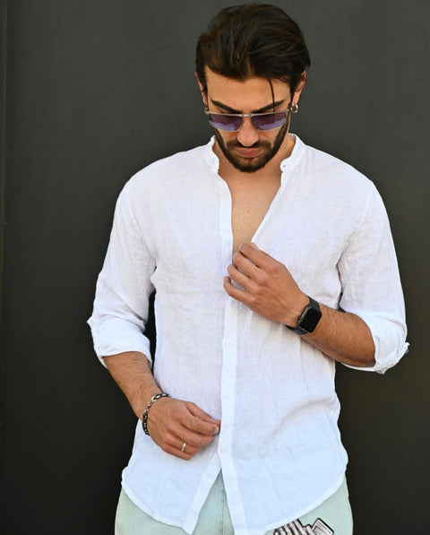 Camicia lino bianca